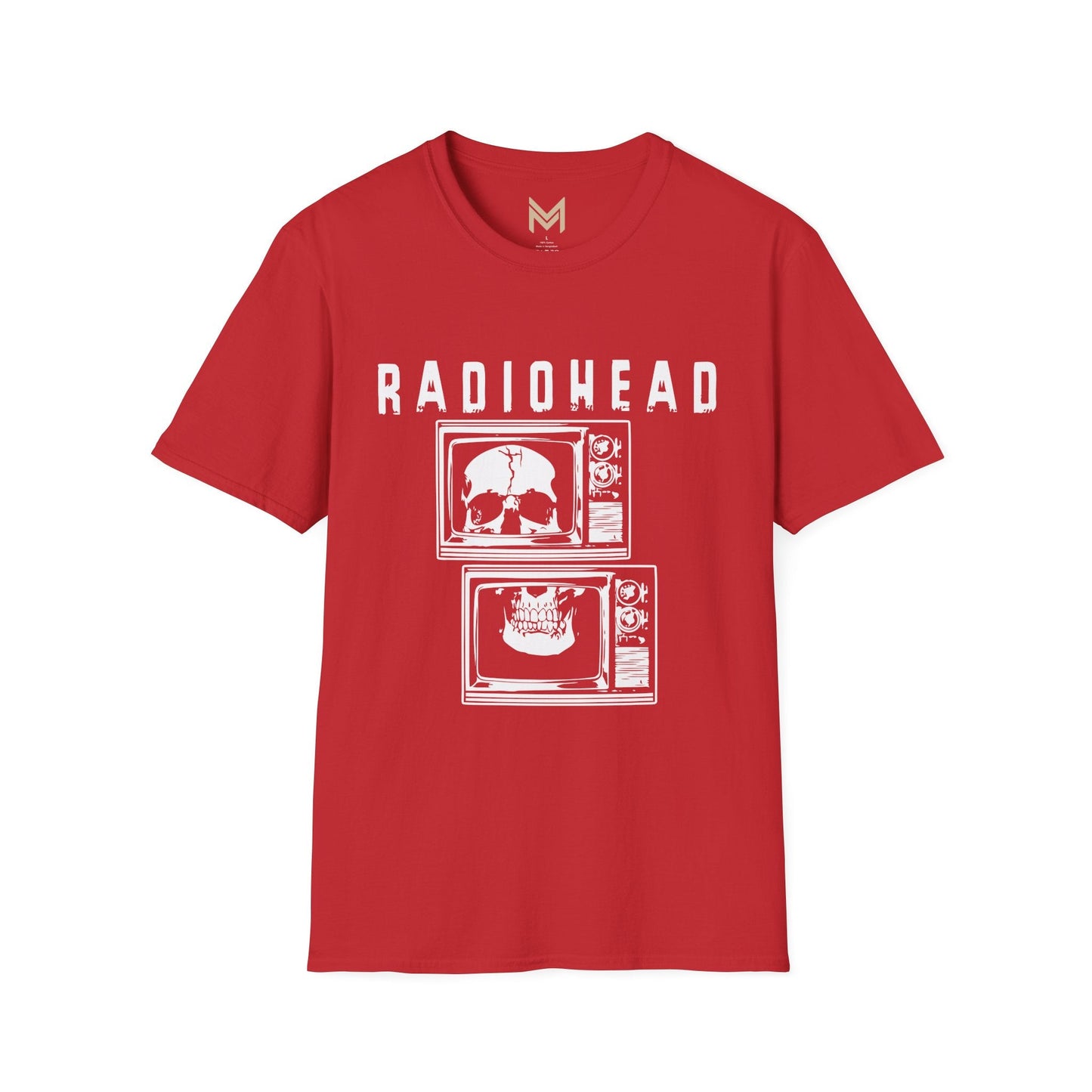 Radiohead Vintage Skull Graphic Tee | Unisex Softstyle T-Shirt, Band Merchandise, Music Lover Gift, Casual Wear, Festival Attire - Maklenn