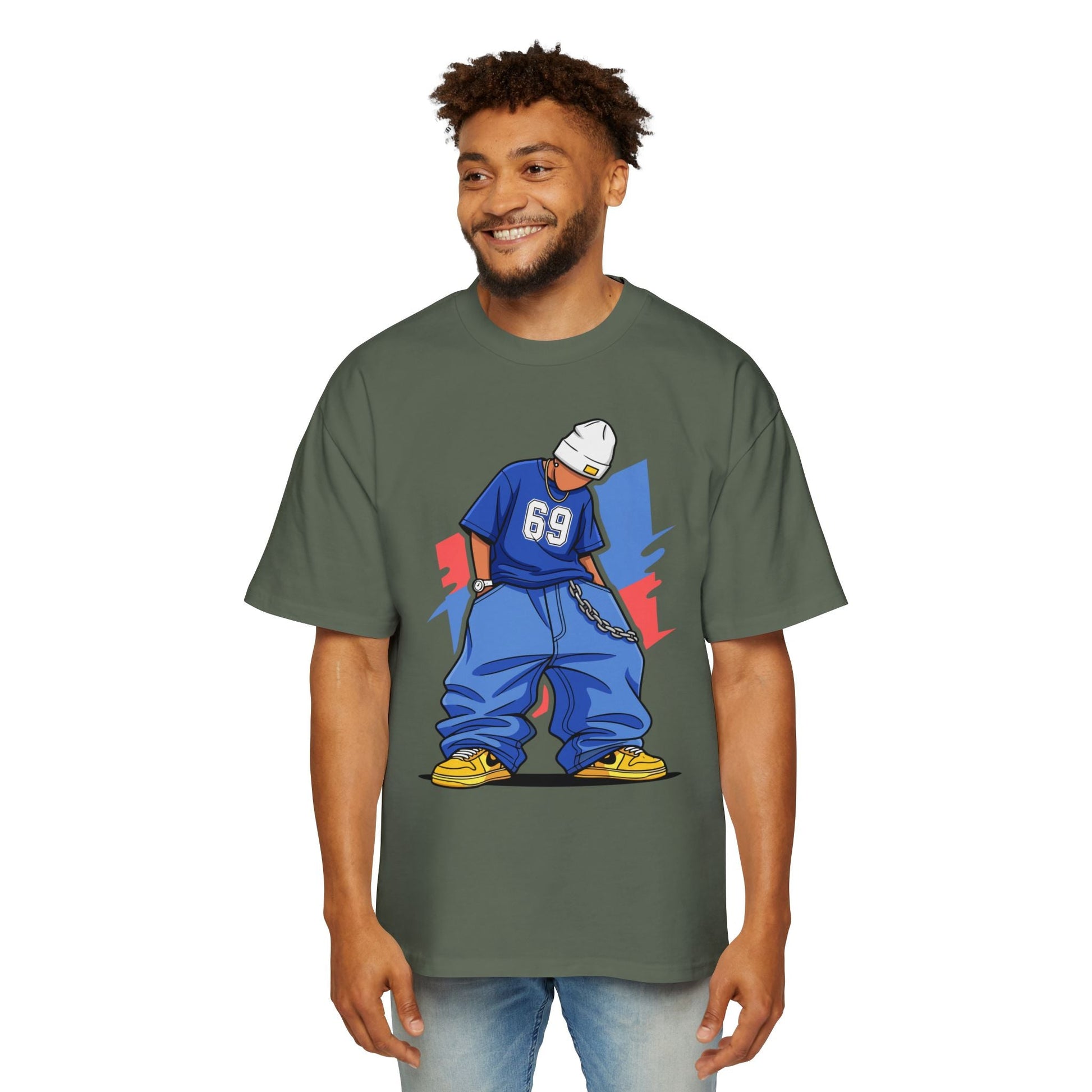 Stylish Urban Graphic Tee for Men | Casual Streetwear, Oversized T-Shirt, Hip Hop Fashion, Everyday Wear, Gift for Trendsetters - Maklenn