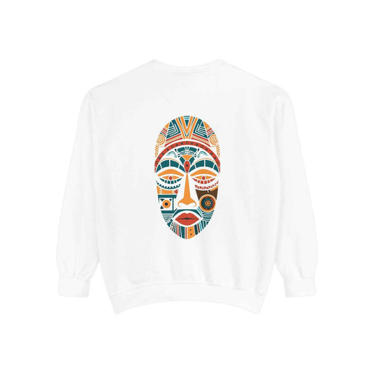Artistic Unisex Sweatshirt with Colorful Face Design - Cozy Casual Wear for Fall Fashion and Unique Gifts - Maklenn