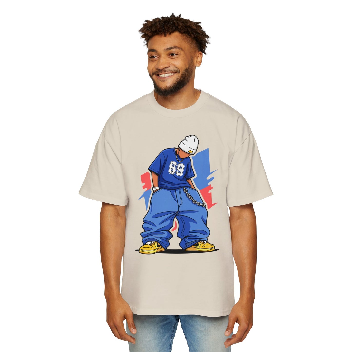 Stylish Urban Graphic Tee for Men | Casual Streetwear, Oversized T-Shirt, Hip Hop Fashion, Everyday Wear, Gift for Trendsetters - Maklenn