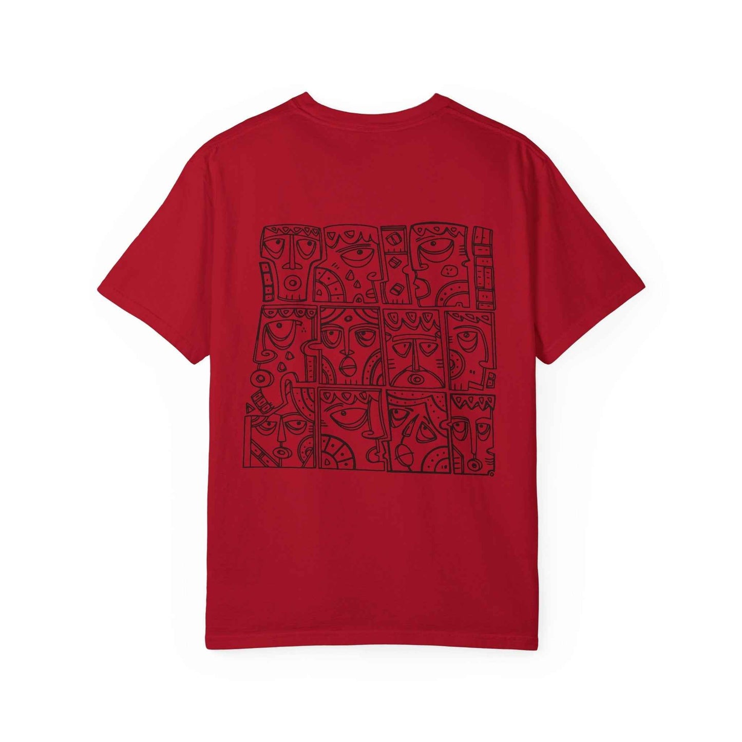 Artistic Garment-Dyed T-Shirt, Unisex Graphic Tee, Unique Casual Wear, Statement Top, Gift for Art Lovers, Everyday Comfort Tee