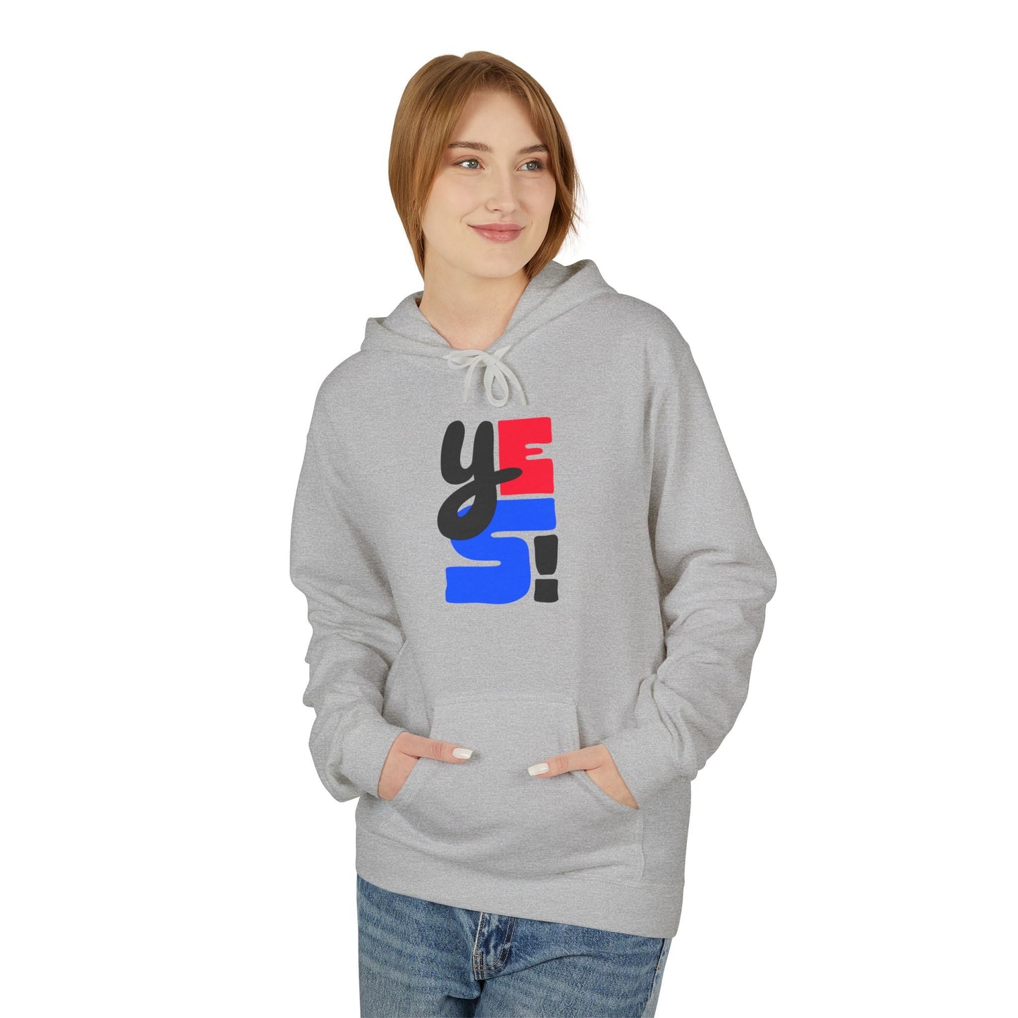 Fleece Hoodie with Bold Graphic Design, Comfortable Casual Wear for Everyday, Perfect for Holidays, Gifts for Friends, Layering Piece - Maklenn