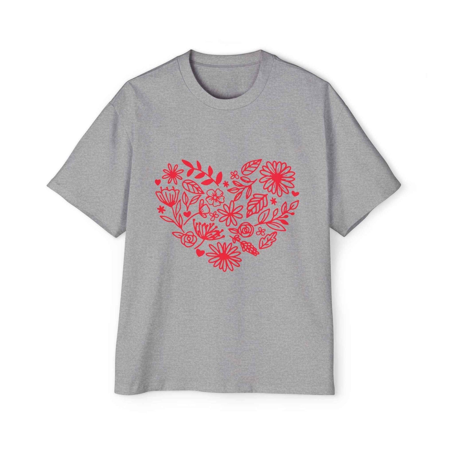 Romantic Floral Oversized Tee - Perfect for Valentine's Day, Casual Wear, Gift for Him, Comfortable Fashion, Everyday Style