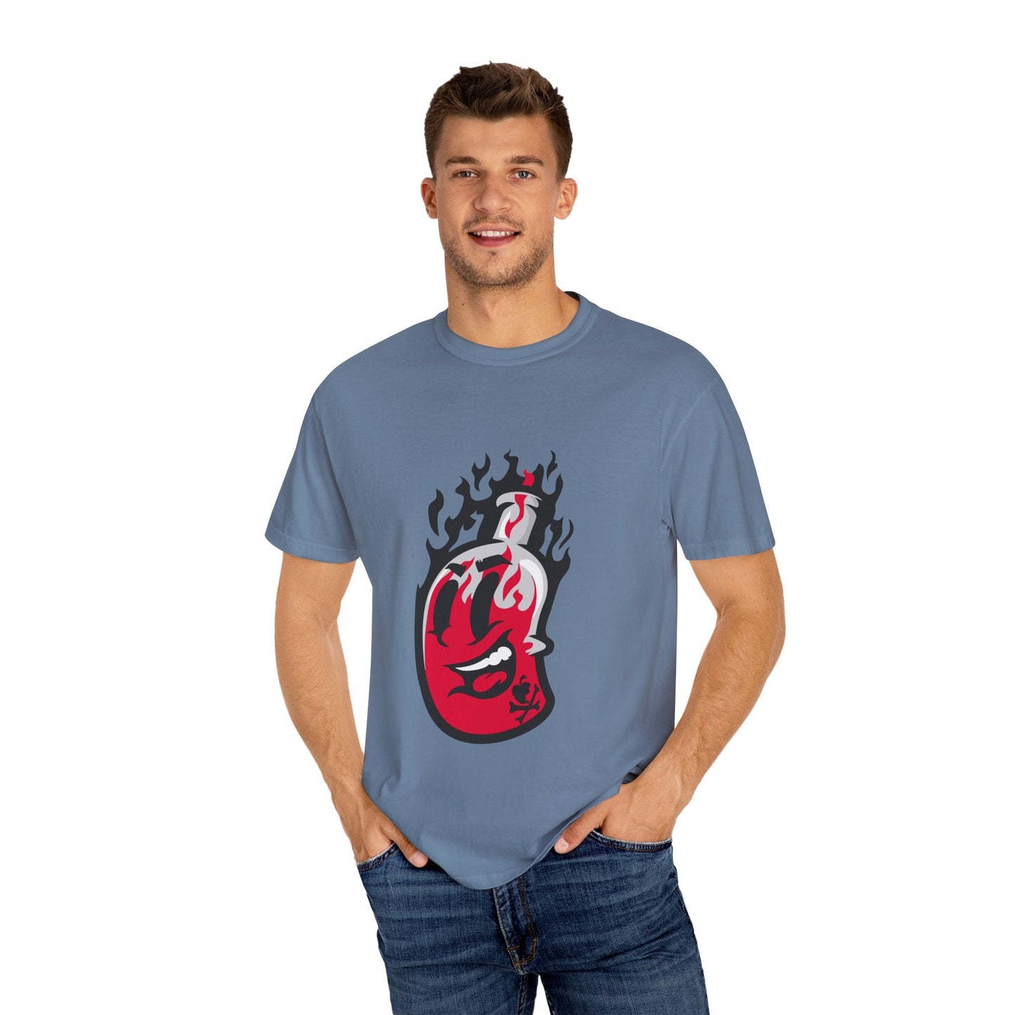 Flame Graphic T-shirt for Unisex, Casual Summer Wear, Gift for Music Lovers, Vibrant Artwork Tee, Trendy Fashion Top Printify