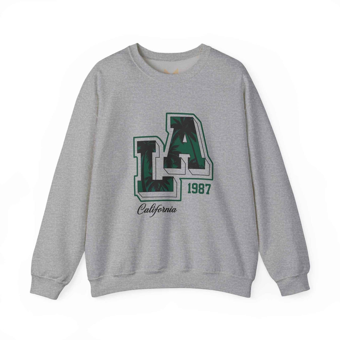 LA California 1987 Crewneck Sweatshirt, Cozy Unisex Sweatshirt, Casual Outing Apparel, Perfect Gift for Birthdays, Relaxed Fit Tees
