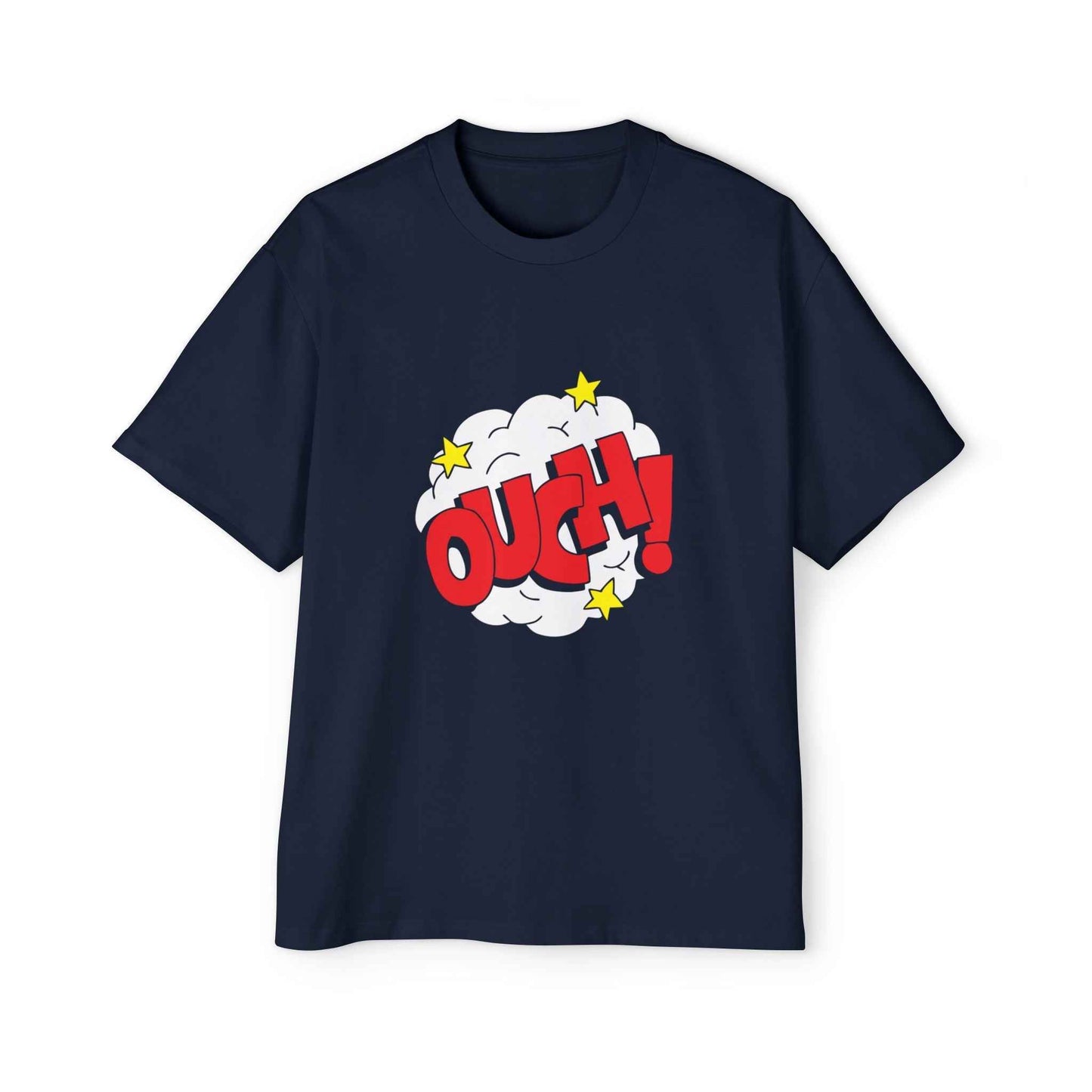 Ouch! Men's Heavy Oversized Tee, Casual T-Shirt, Gift for Him, Everyday Wear, Graphic Tee, Summer Style