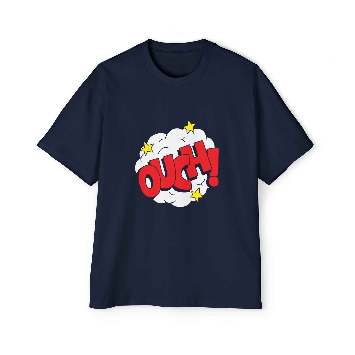Ouch! Men's Oversized Graphic Tee - Heavy, Casual Summer Style Gift for Him - Maklenn