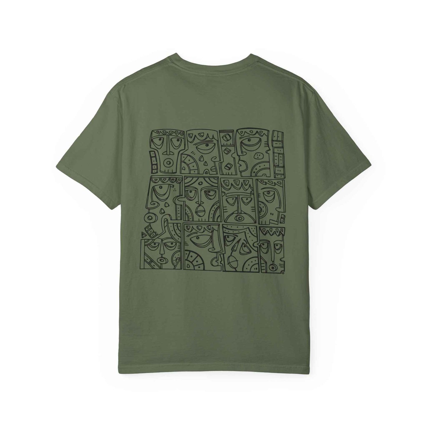 Artistic Garment-Dyed T-Shirt, Unisex Graphic Tee, Unique Casual Wear, Statement Top, Gift for Art Lovers, Everyday Comfort Tee