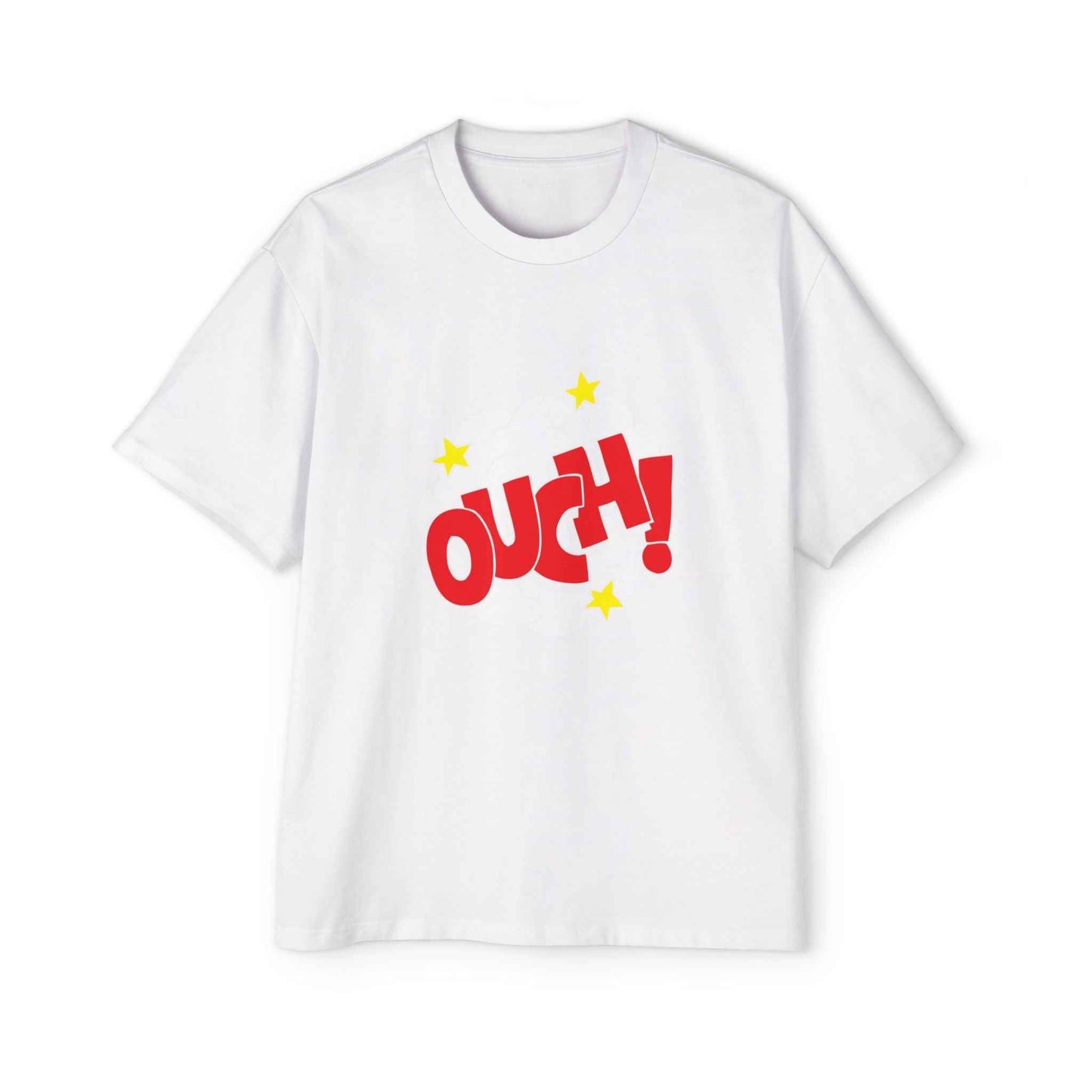 Ouch! Men's Heavy Oversized Tee, Casual T-Shirt, Gift for Him, Everyday Wear, Graphic Tee, Summer Style