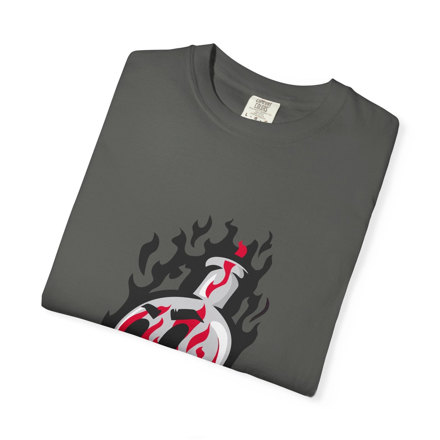 Flame Graphic T-shirt for Unisex, Casual Summer Wear, Gift for Music Lovers, Vibrant Artwork Tee, Trendy Fashion Top Printify