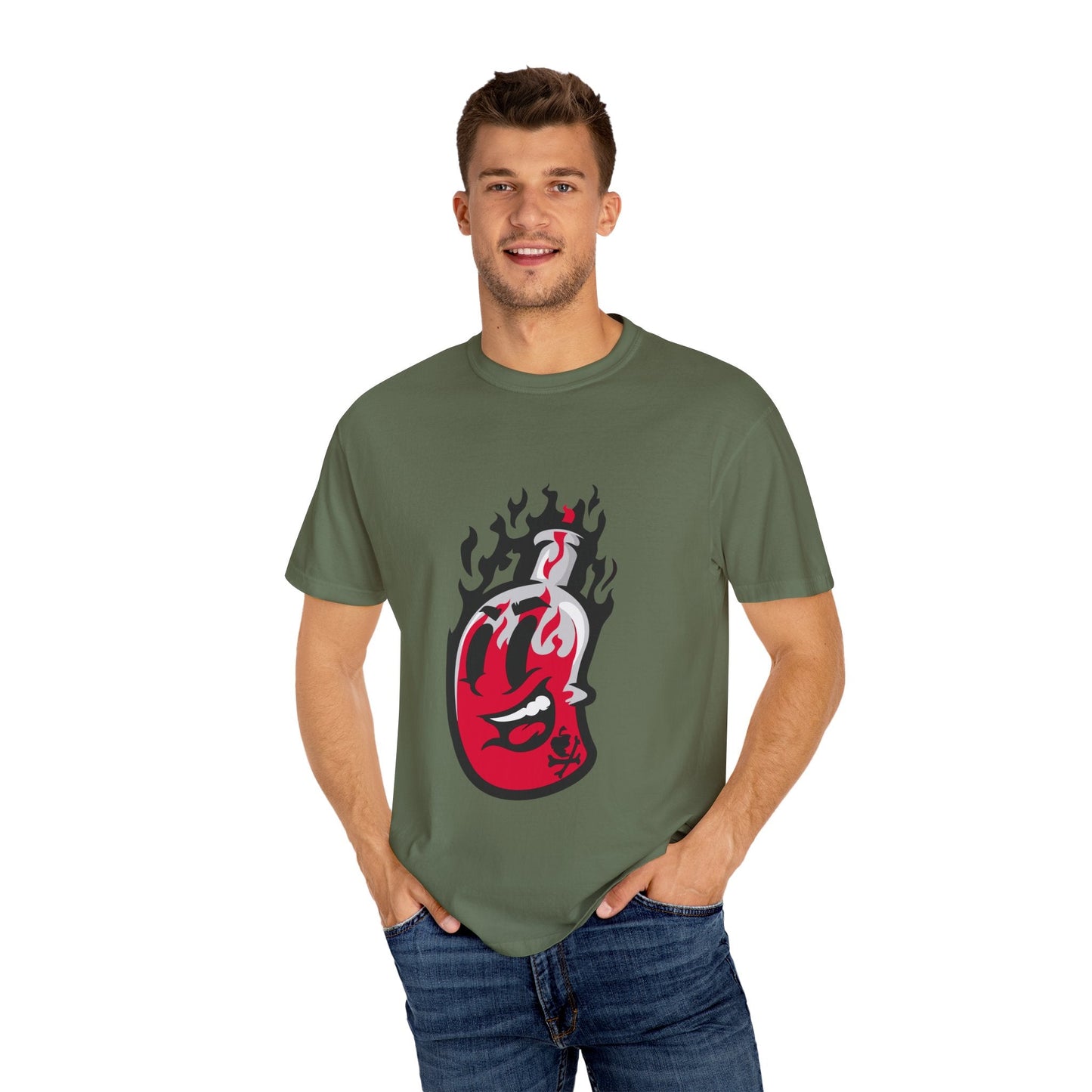 Flame Graphic T-shirt for Unisex, Casual Summer Wear, Gift for Music Lovers, Vibrant Artwork Tee, Trendy Fashion Top Printify