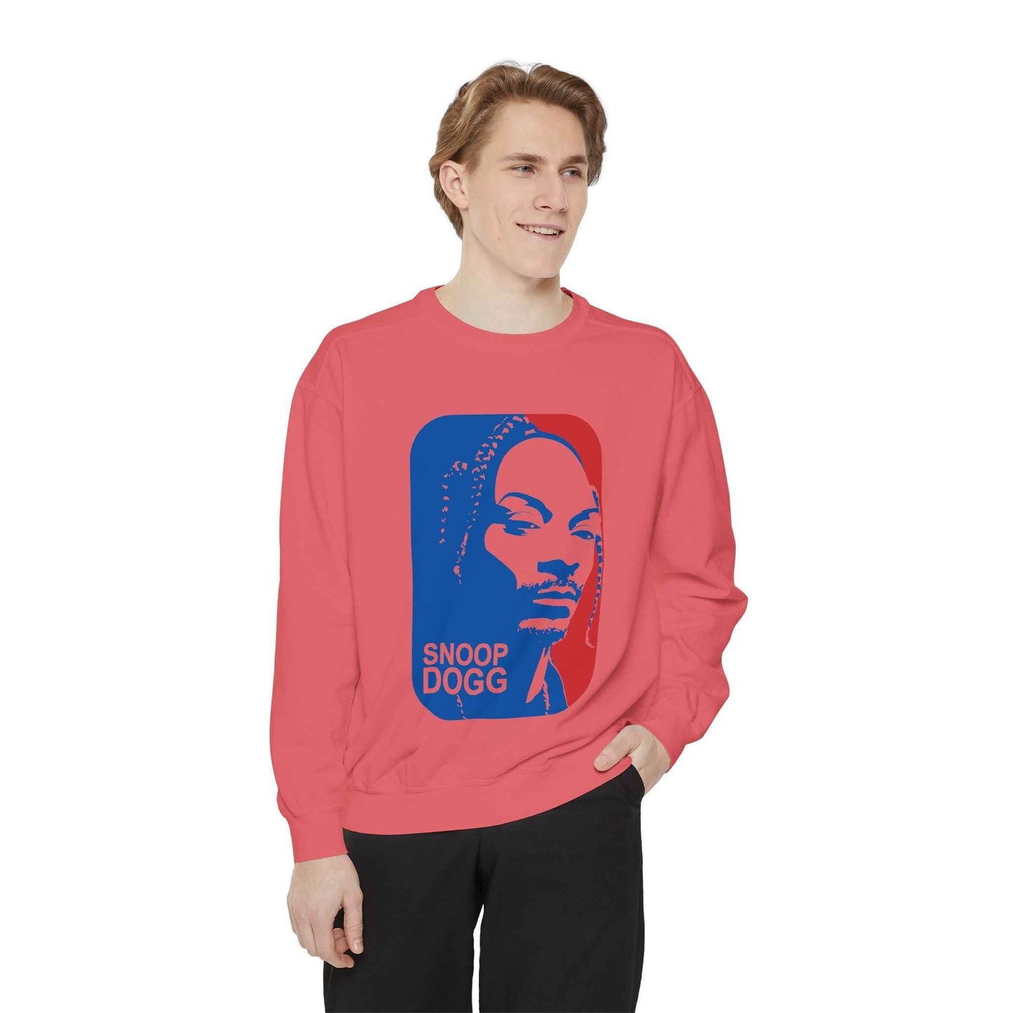 Snoop Dogg Inspired Unisex Garment-Dyed Sweatshirt - Hip Hop Style, Retro Fashion, Streetwear, Gift for Music Lovers, Cozy Apparel