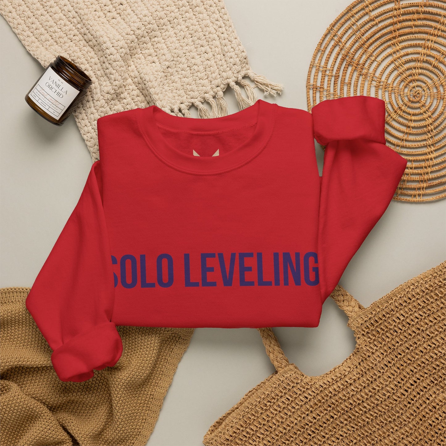 Solo Leveling Crewneck Sweatshirt — Anime Graphic Pullover (Front Logo, Back Archer Silhouette)