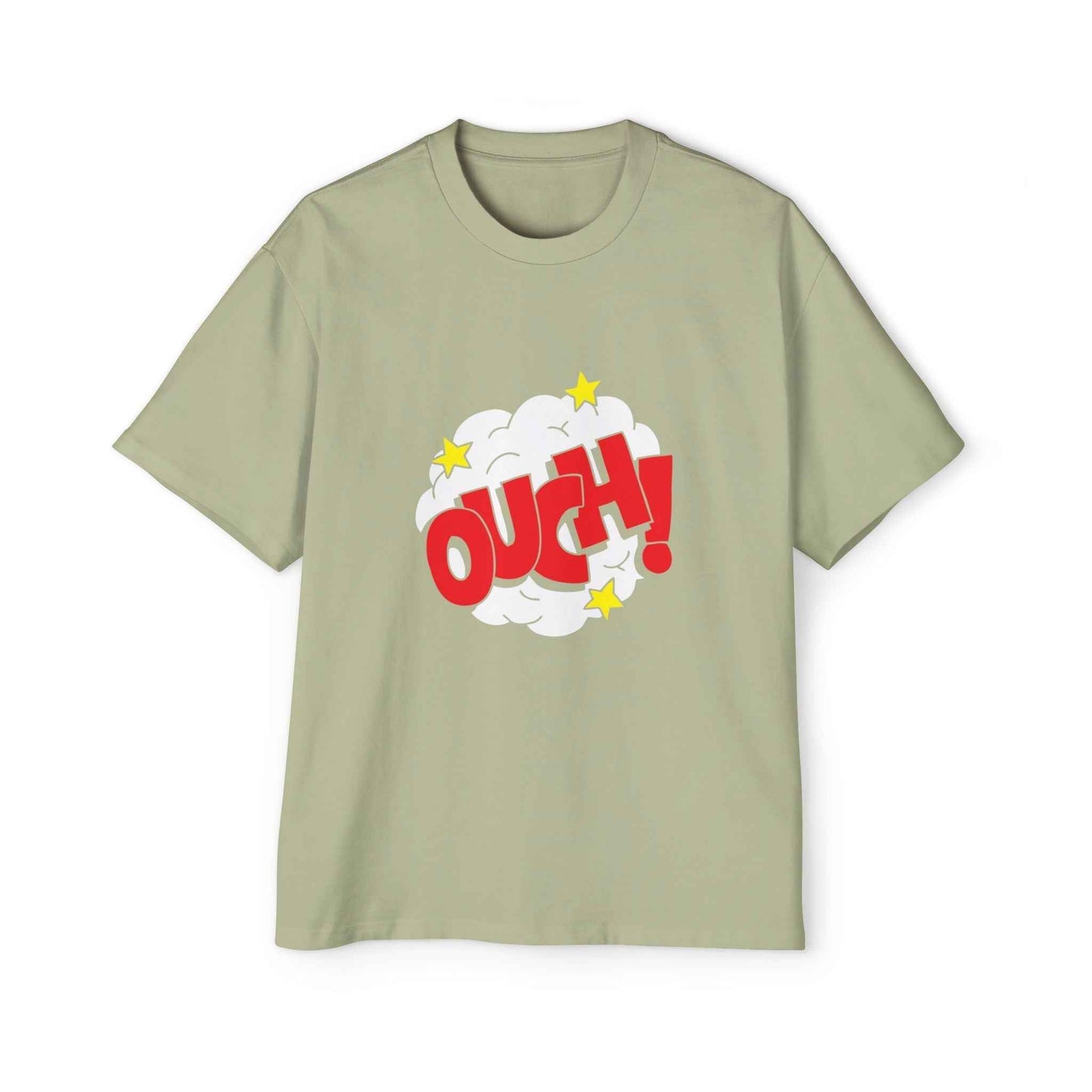 Ouch! Men's Oversized Graphic Tee - Heavy, Casual Summer Style Gift for Him - Maklenn