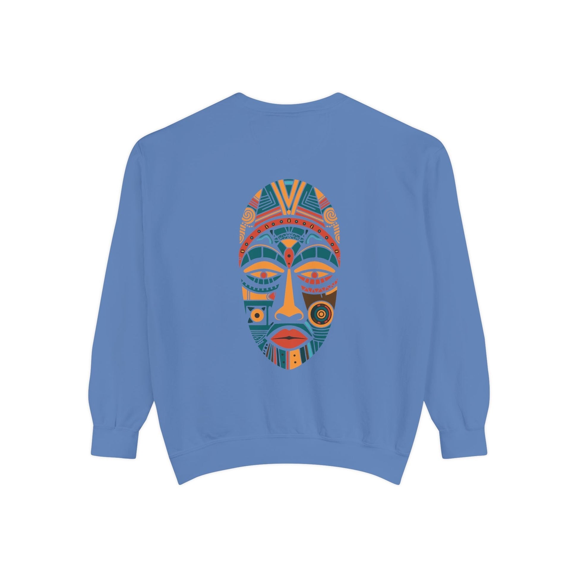 Artistic Unisex Sweatshirt with Colorful Face Design - Cozy Casual Wear for Fall Fashion and Unique Gifts - Maklenn