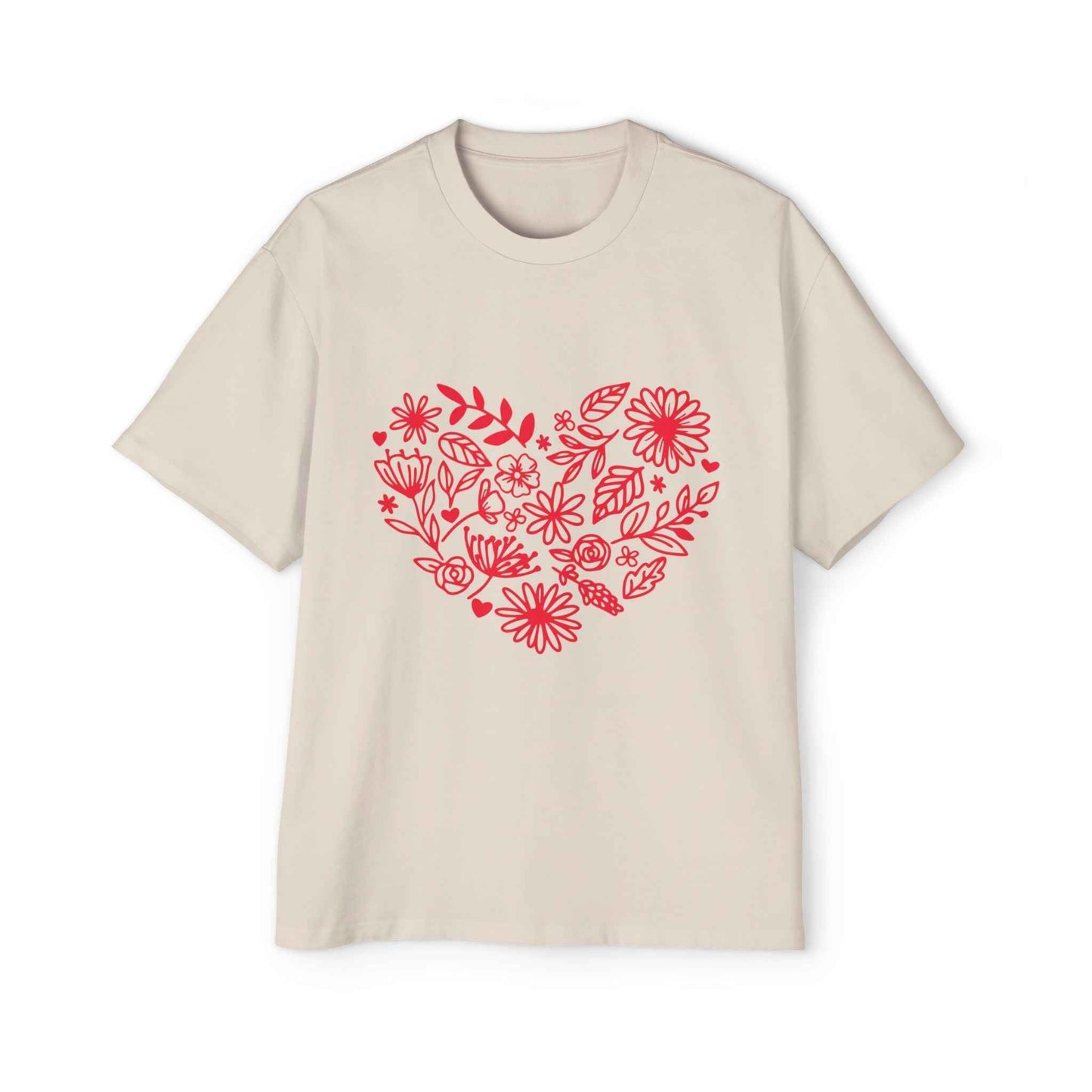 Romantic Floral Oversized Tee - Perfect for Valentine's Day, Casual Wear, Gift for Him, Comfortable Fashion, Everyday Style