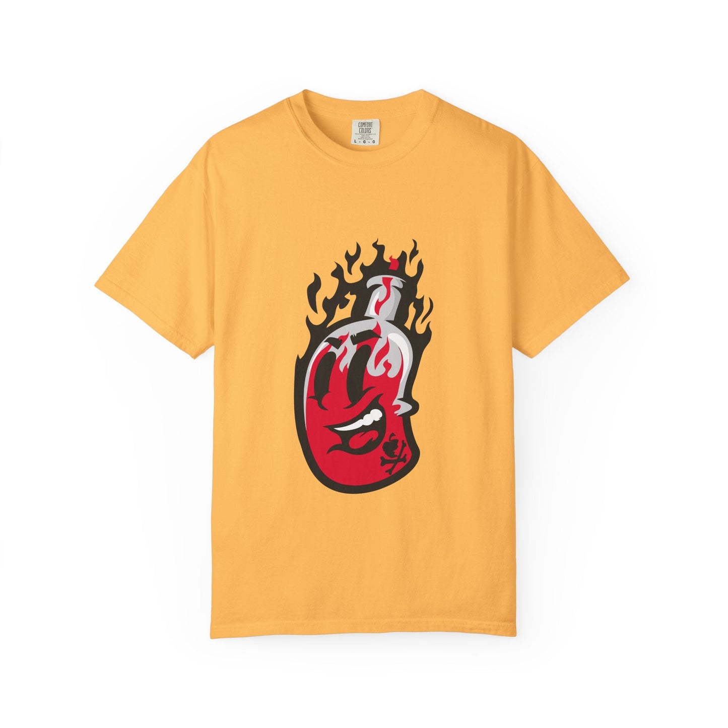 Flame Graphic T-shirt for Unisex, Casual Summer Wear, Gift for Music Lovers, Vibrant Artwork Tee, Trendy Fashion Top Printify