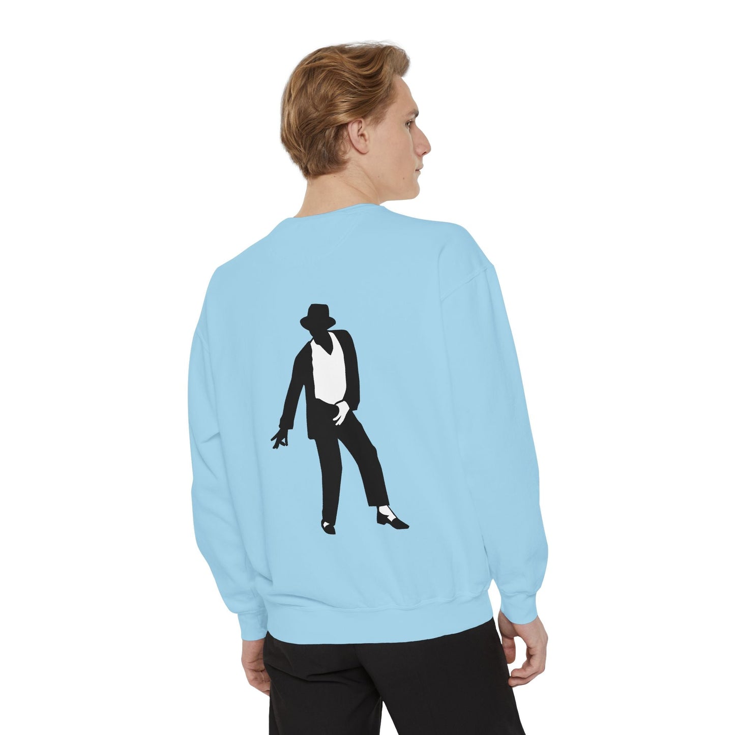 Stylish Unisex Garment-Dyed Sweatshirt, Casual Wear, Gift for Music Lovers, Retro Fashion, Unique Streetwear, Perfect for Parties,Michel jackson style sweatshirt,USA trend sweatshirt Printify