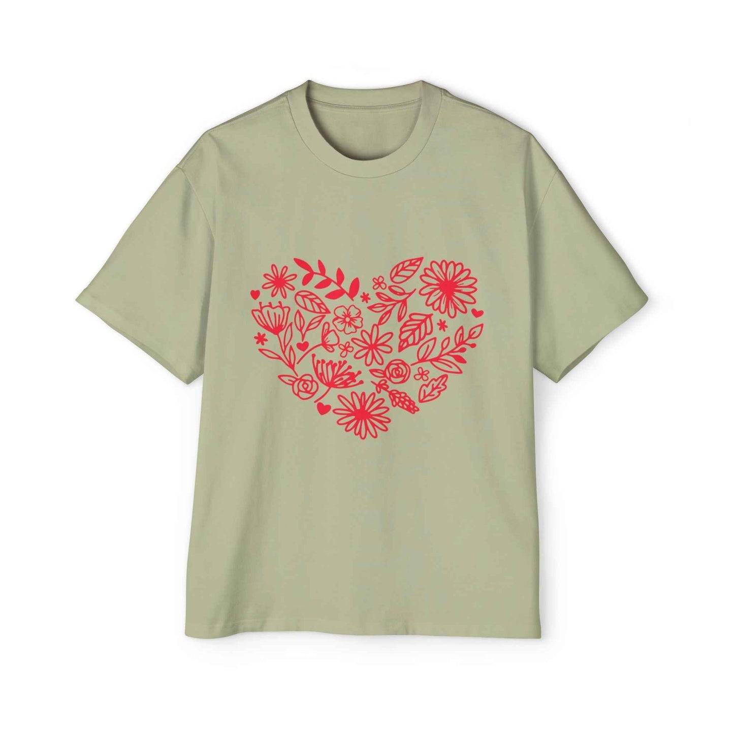 Romantic Floral Oversized Tee - Perfect for Valentine's Day, Casual Wear, Gift for Him, Comfortable Fashion, Everyday Style