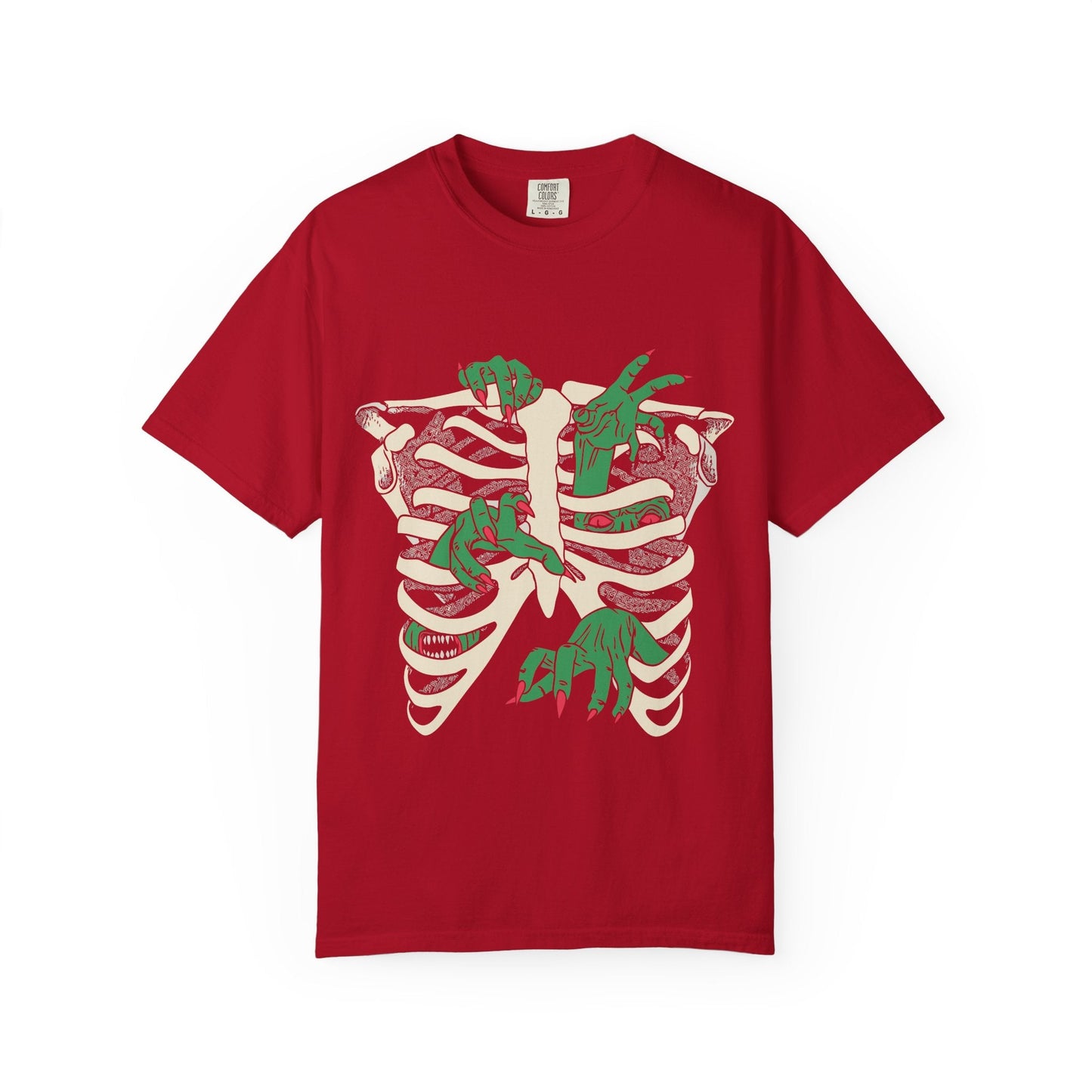 Skeleton Dino Unisex T-Shirt | Vintage Graphic Tee, Fun Gift, Casual Wear, Eco-Friendly Clothing, Halloween Apparel - Maklenn