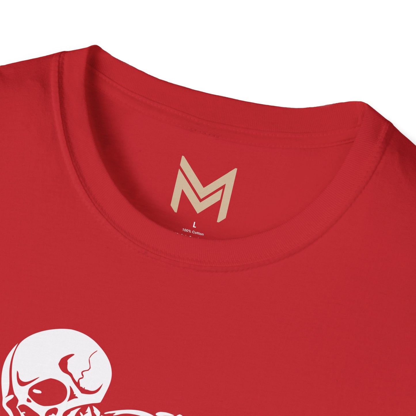 Skeleton Motorcycle T-Shirt | Unisex Softstyle Tee | Perfect for Halloween, Biker Events, Casual Wear, Festival Outfit, Gift Idea - Maklenn