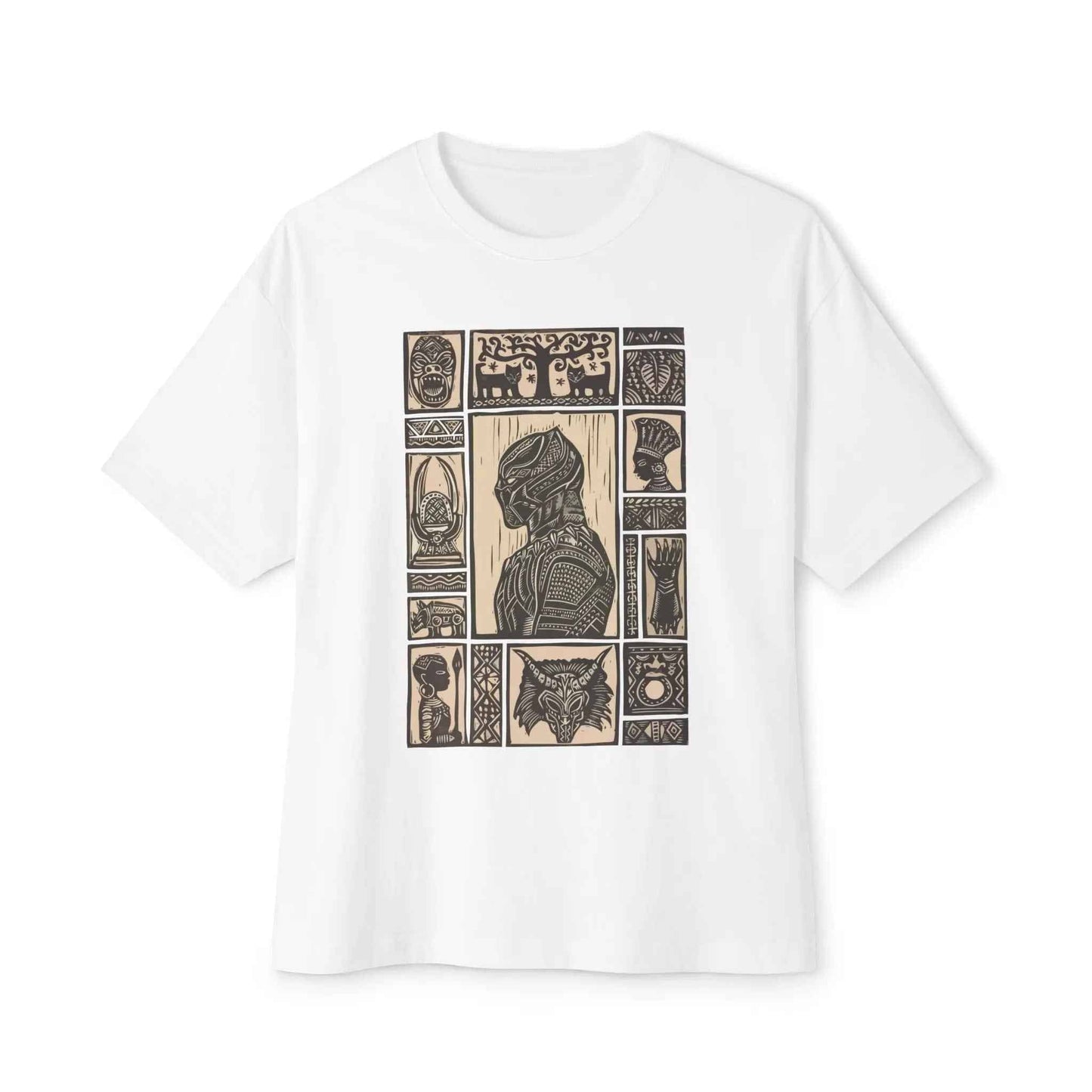 Artistic Oversized Boxy Tee with Unique Design | Unisex Graphic Shirt for Comfortable Streetwear and Casual Outfits - Maklenn