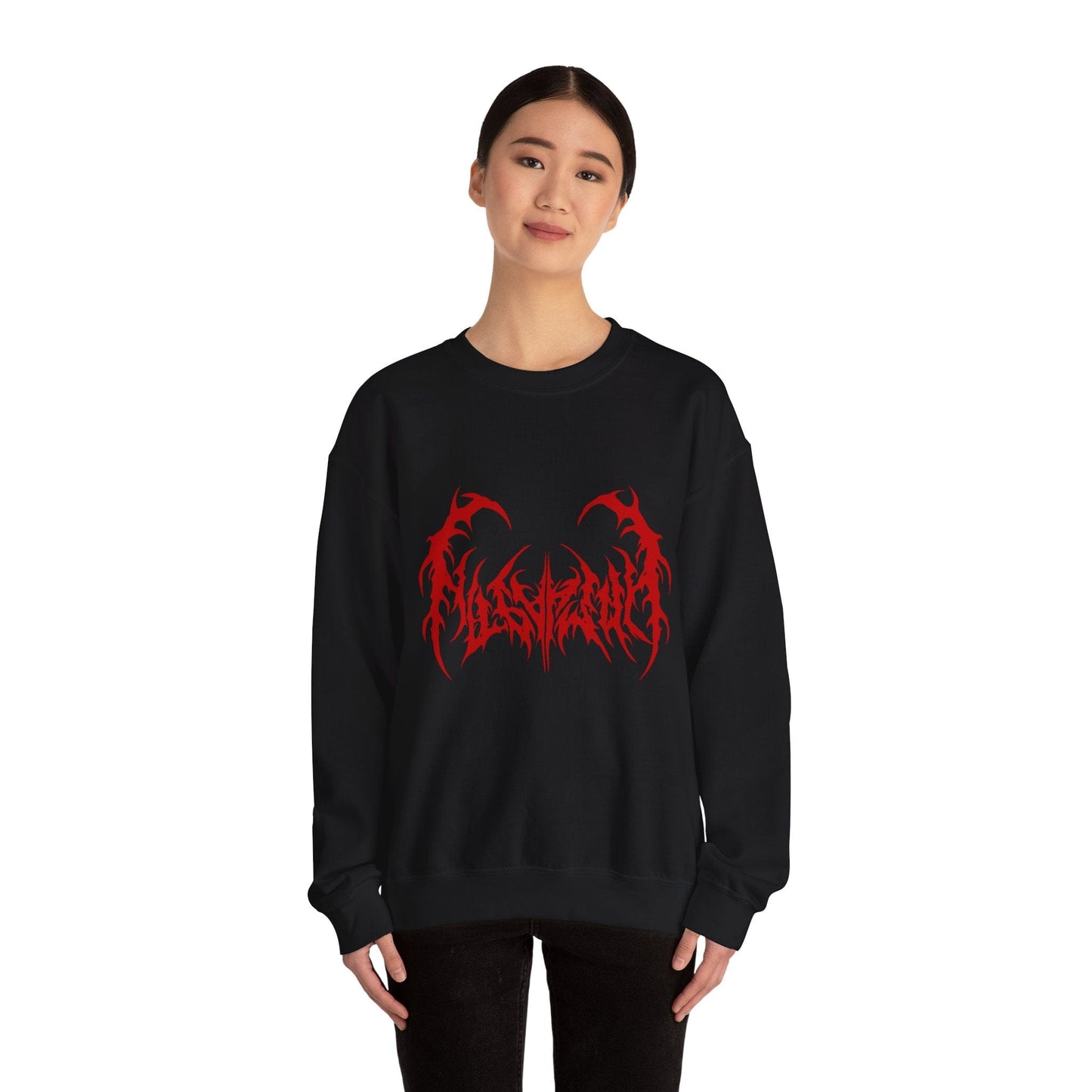 Gothic Graphic Sweatshirt, Trendy Unisex Crewneck, Perfect for Concerts, Casual Outings, Gift for Music Lovers, Halloween Apparel - Maklenn
