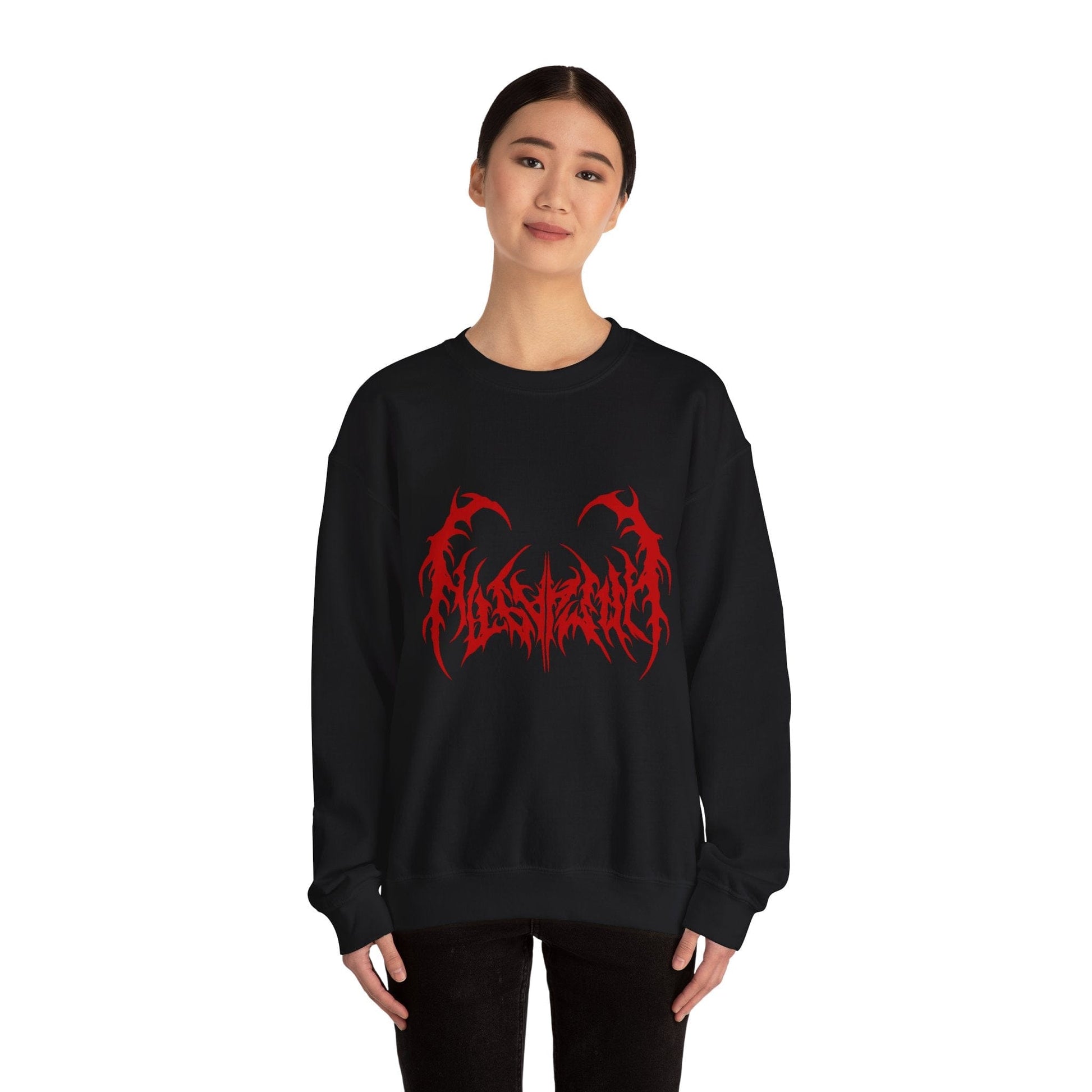 Gothic Graphic Sweatshirt, Trendy Unisex Crewneck, Perfect for Concerts, Casual Outings, Gift for Music Lovers, Halloween Apparel - Maklenn