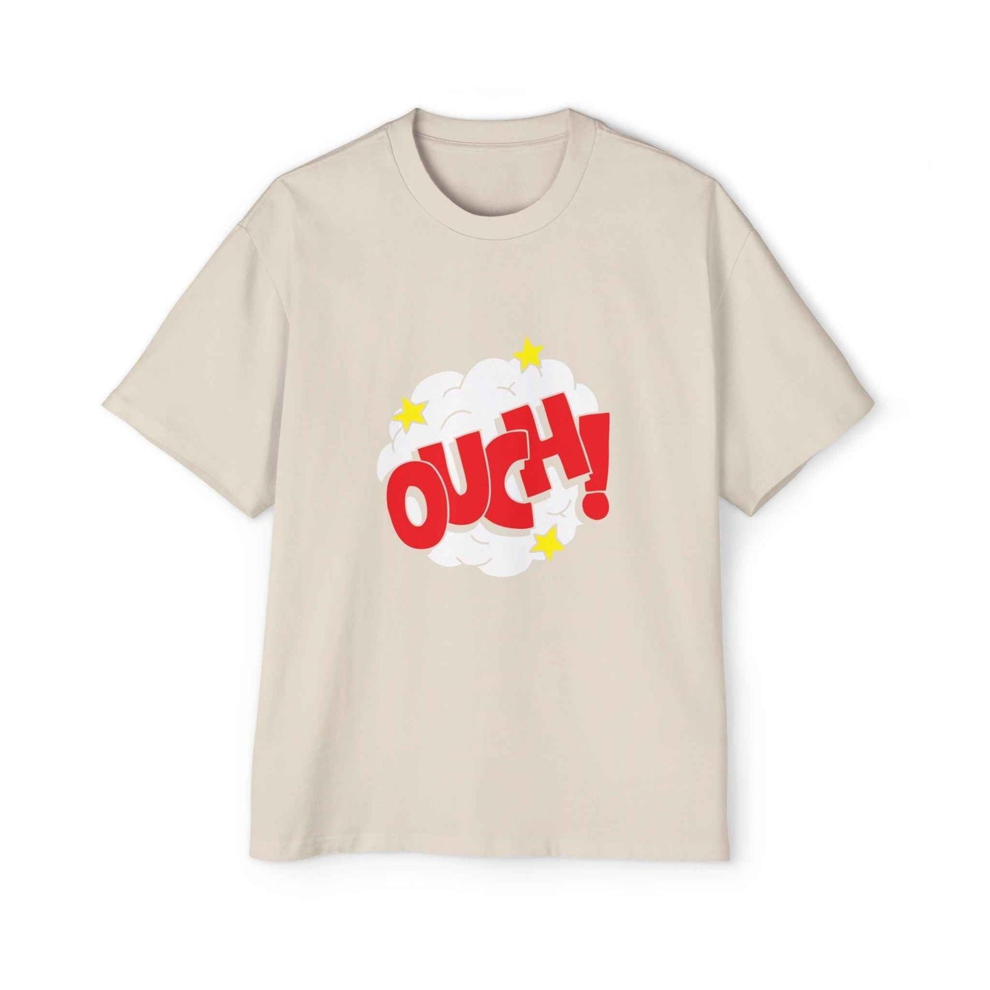 Ouch! Men's Oversized Graphic Tee - Heavy, Casual Summer Style Gift for Him - Maklenn