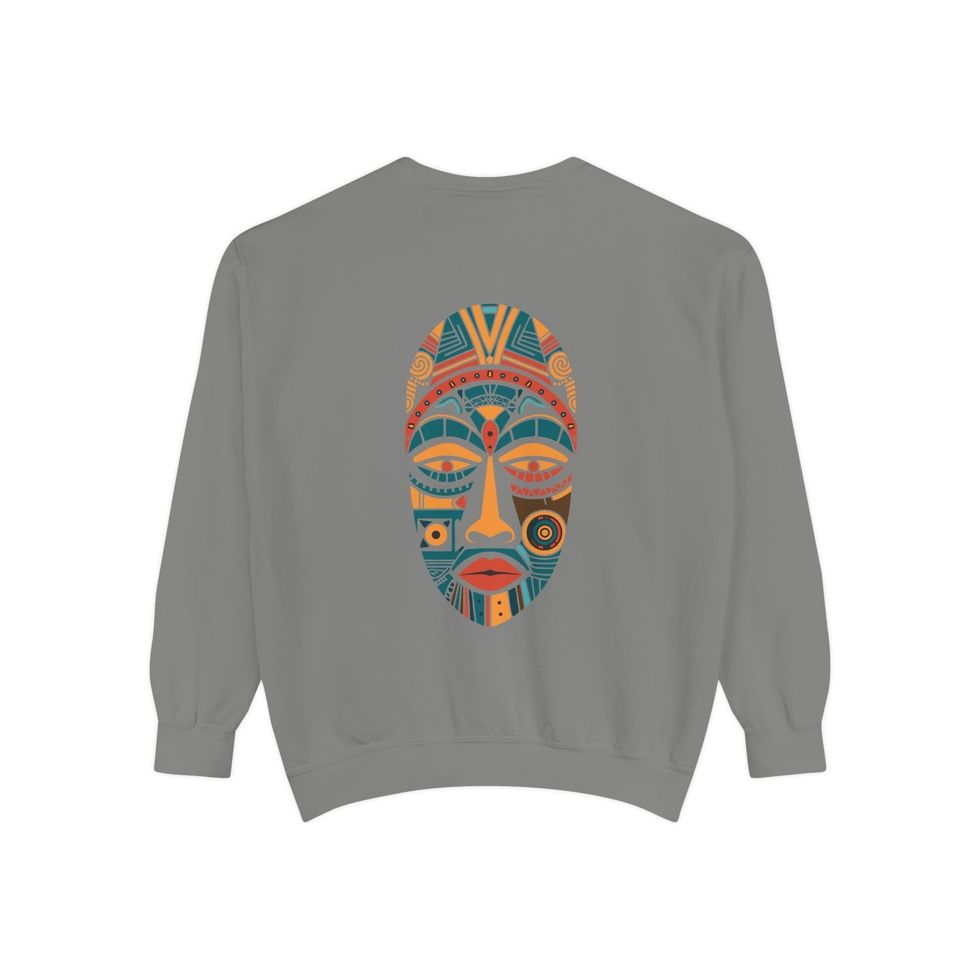 Artistic Unisex Sweatshirt with Colorful Face Design - Cozy Casual Wear for Fall Fashion and Unique Gifts - Maklenn