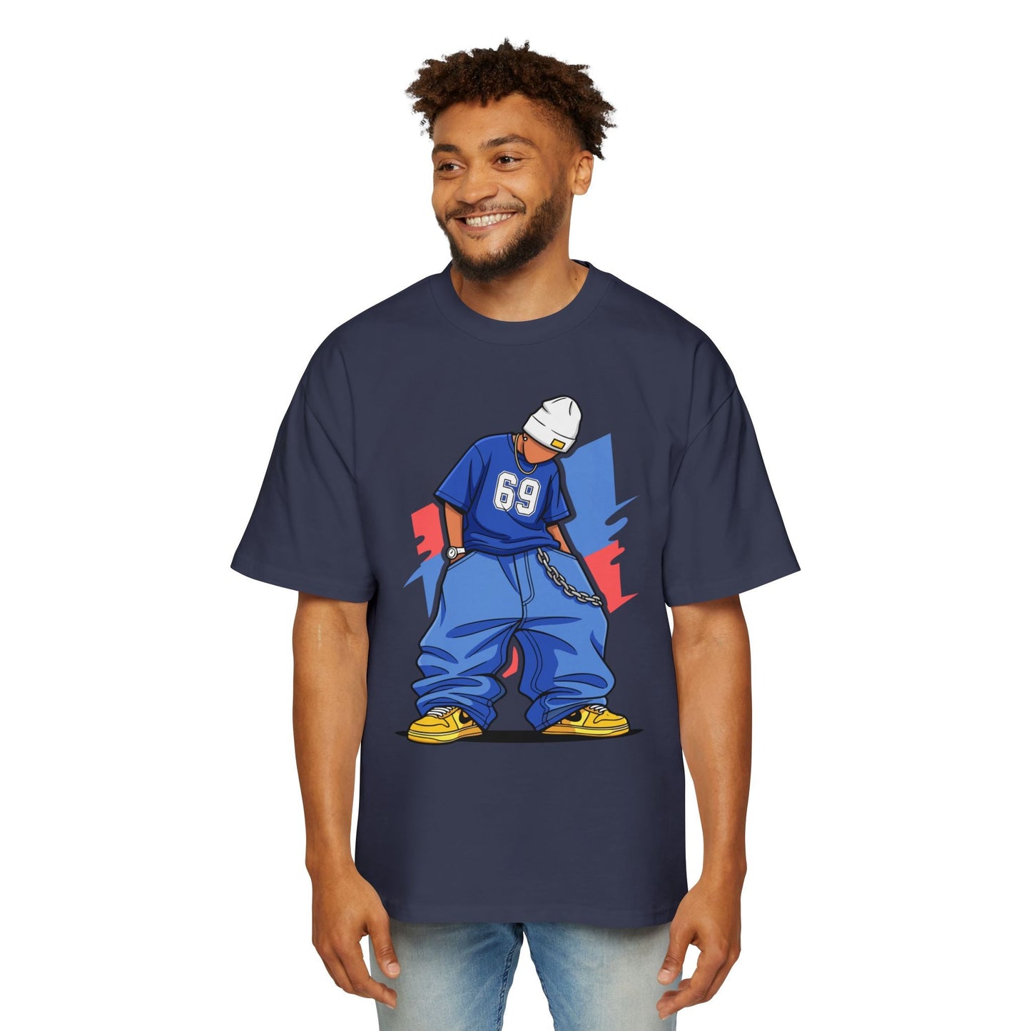 Stylish Urban Graphic Tee for Men | Casual Streetwear, Oversized T-Shirt, Hip Hop Fashion, Everyday Wear, Gift for Trendsetters - Maklenn