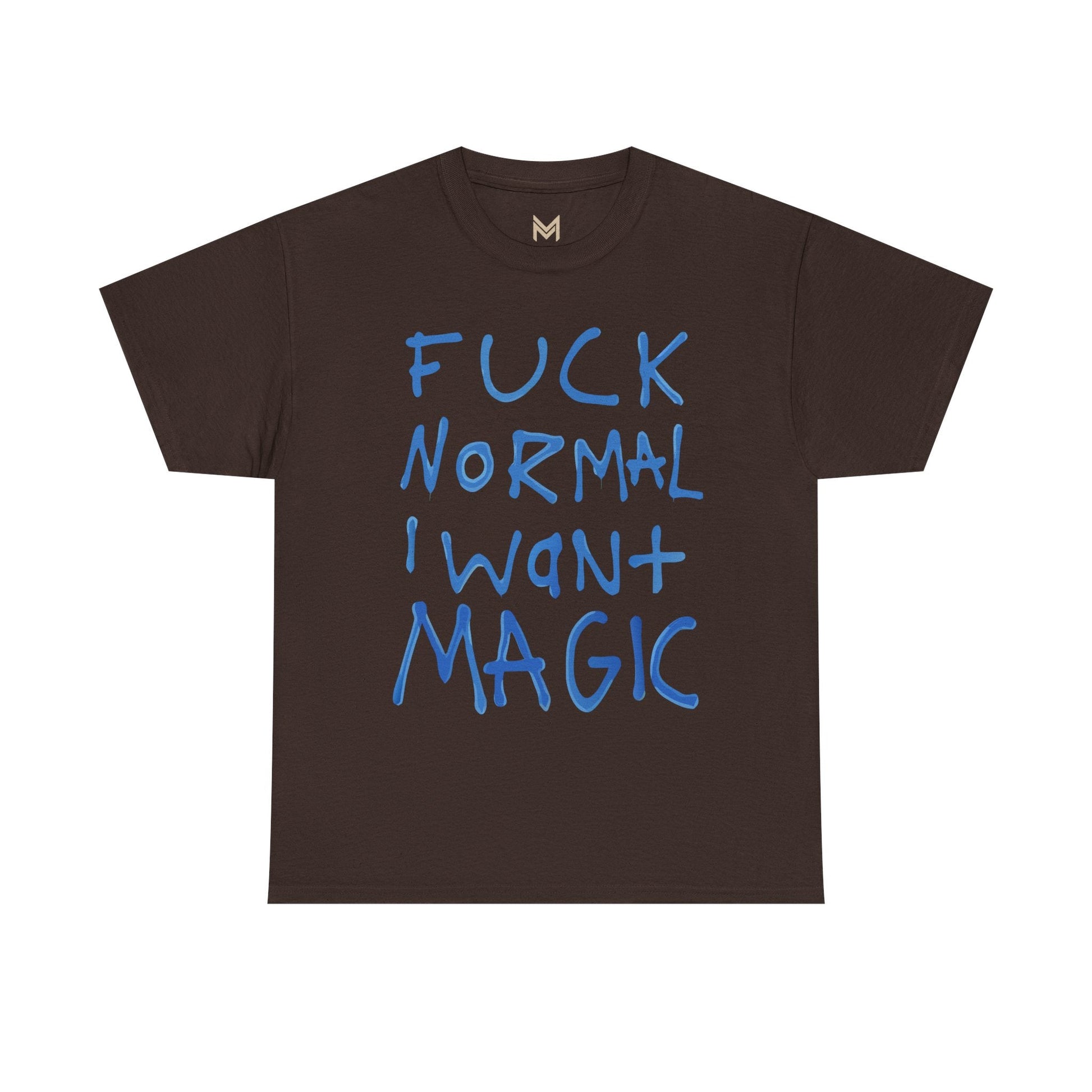 Unisex Heavy Cotton Tee - "Fuck Normal I Want Magic" Statement Shirt, Gift for Dreamers, Casual Wear, Festival Outfits, Unique Art Tee Printify