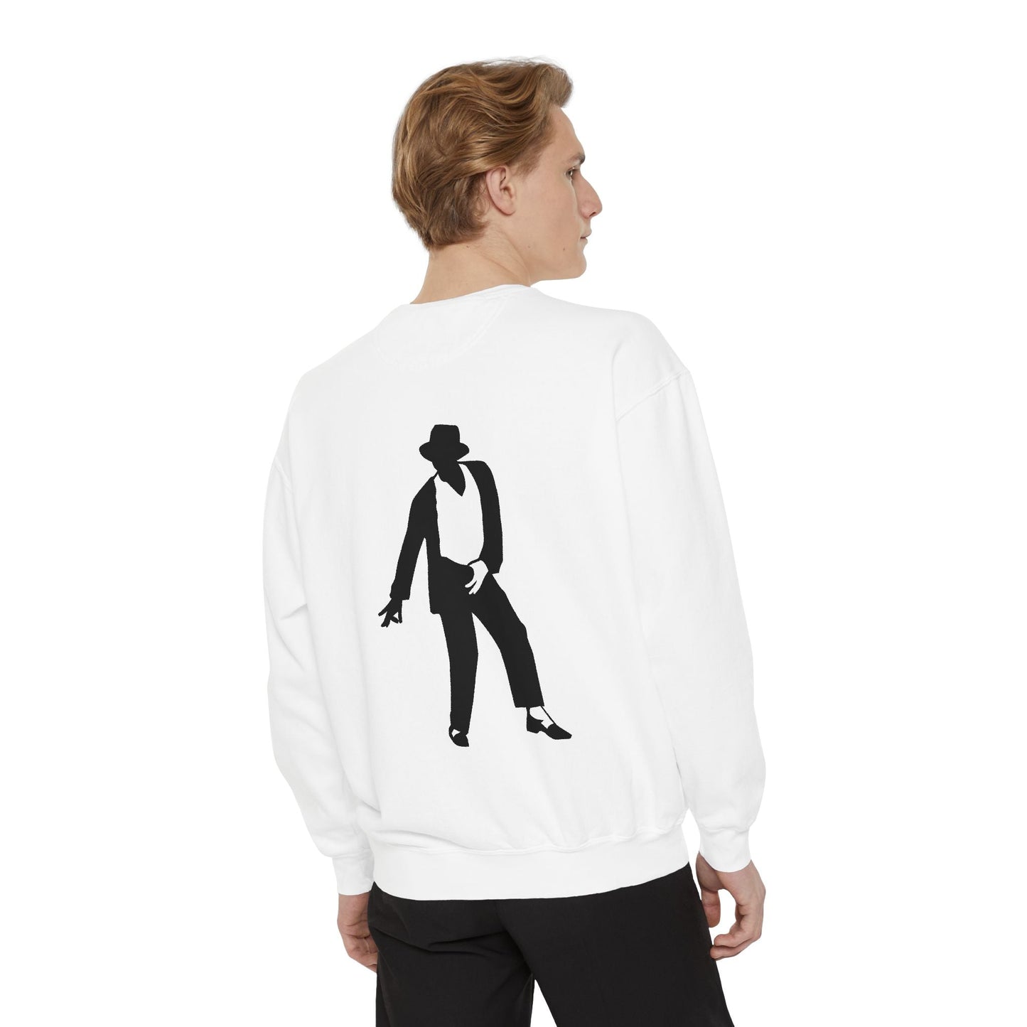 Stylish Unisex Garment-Dyed Sweatshirt, Casual Wear, Gift for Music Lovers, Retro Fashion, Unique Streetwear, Perfect for Parties,Michel jackson style sweatshirt,USA trend sweatshirt Printify
