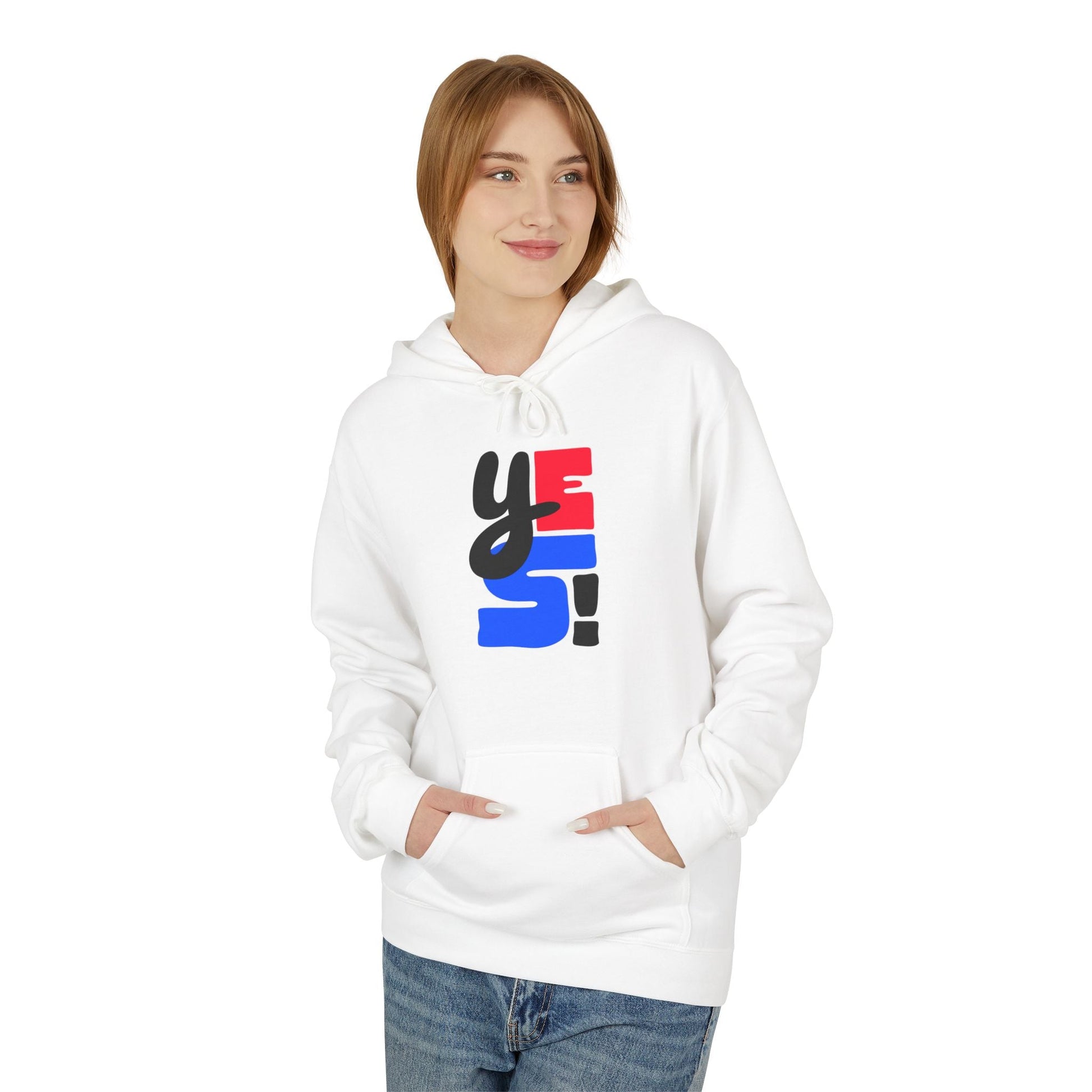 Fleece Hoodie with Bold Graphic Design, Comfortable Casual Wear for Everyday, Perfect for Holidays, Gifts for Friends, Layering Piece - Maklenn
