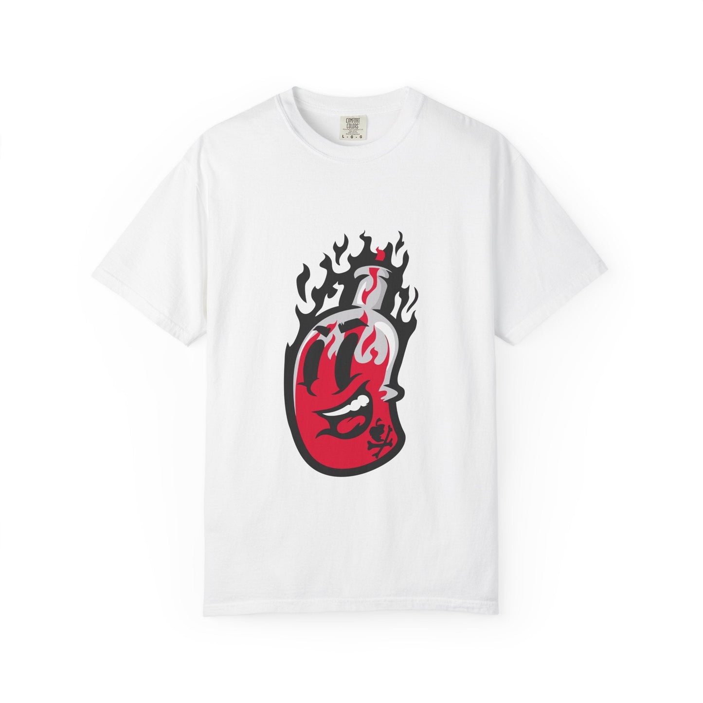 Flame Graphic T-shirt for Unisex, Casual Summer Wear, Gift for Music Lovers, Vibrant Artwork Tee, Trendy Fashion Top Printify