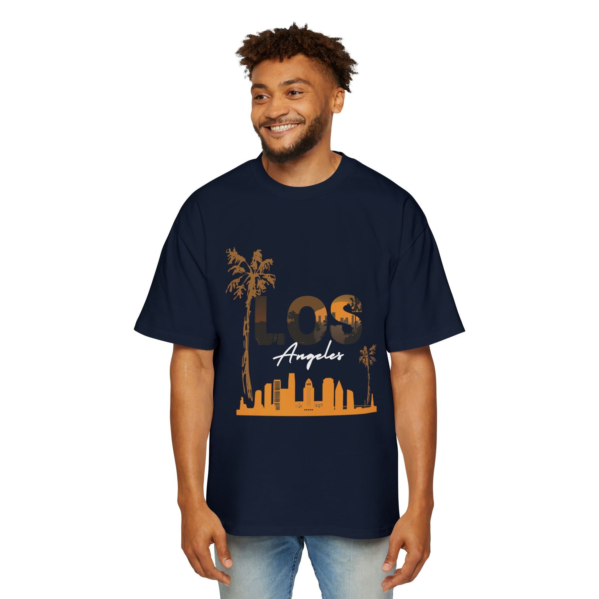 LA Oversized Tee - Casual Urban Wear, Gift for Him, Street Style, Summer Vibes, Travel Outfit, Comfortable Daily Wear - Maklenn