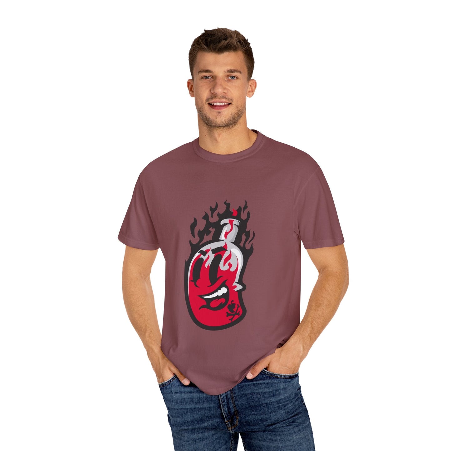 Flame Graphic T-shirt for Unisex, Casual Summer Wear, Gift for Music Lovers, Vibrant Artwork Tee, Trendy Fashion Top Printify