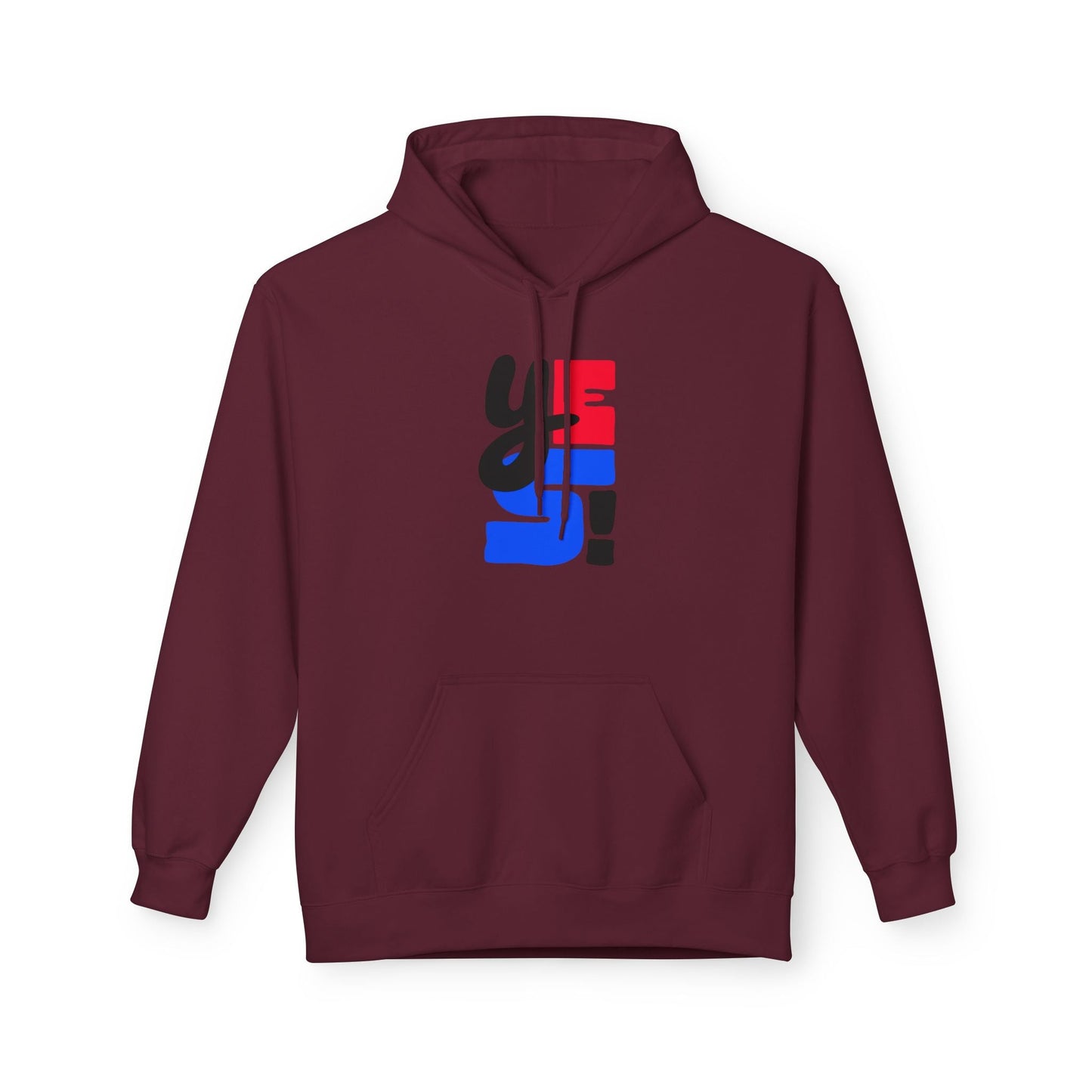 Fleece Hoodie with Bold Graphic Design, Comfortable Casual Wear for Everyday, Perfect for Holidays, Gifts for Friends, Layering Piece - Maklenn