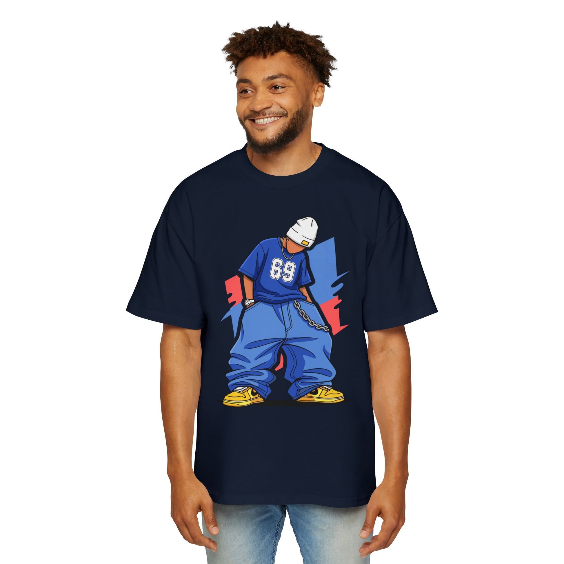 Stylish Urban Graphic Tee for Men | Casual Streetwear, Oversized T-Shirt, Hip Hop Fashion, Everyday Wear, Gift for Trendsetters - Maklenn