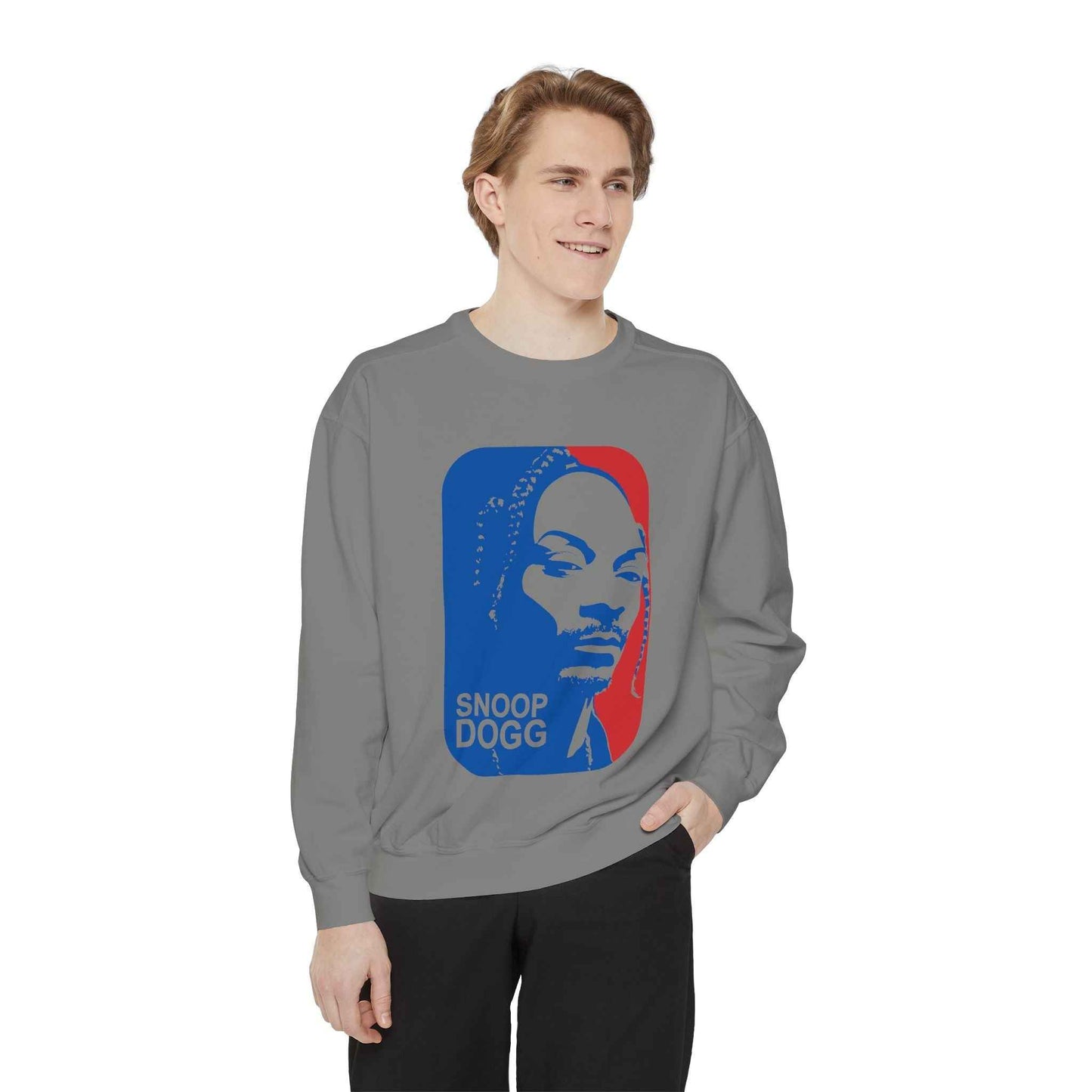 Snoop Dogg Inspired Unisex Garment-Dyed Sweatshirt - Hip Hop Style, Retro Fashion, Streetwear, Gift for Music Lovers, Cozy Apparel