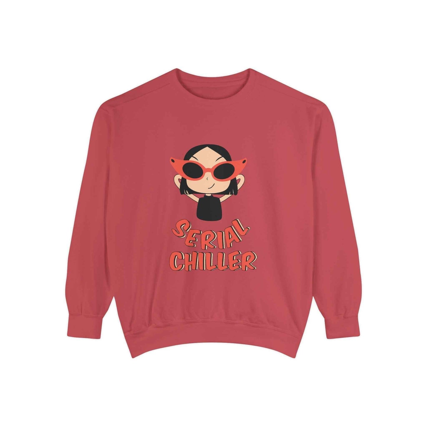 Serial Chiller Sweatshirt - Unisex Garment-Dyed Cozy Casual Wear for Trendy Lounge Style - Maklenn