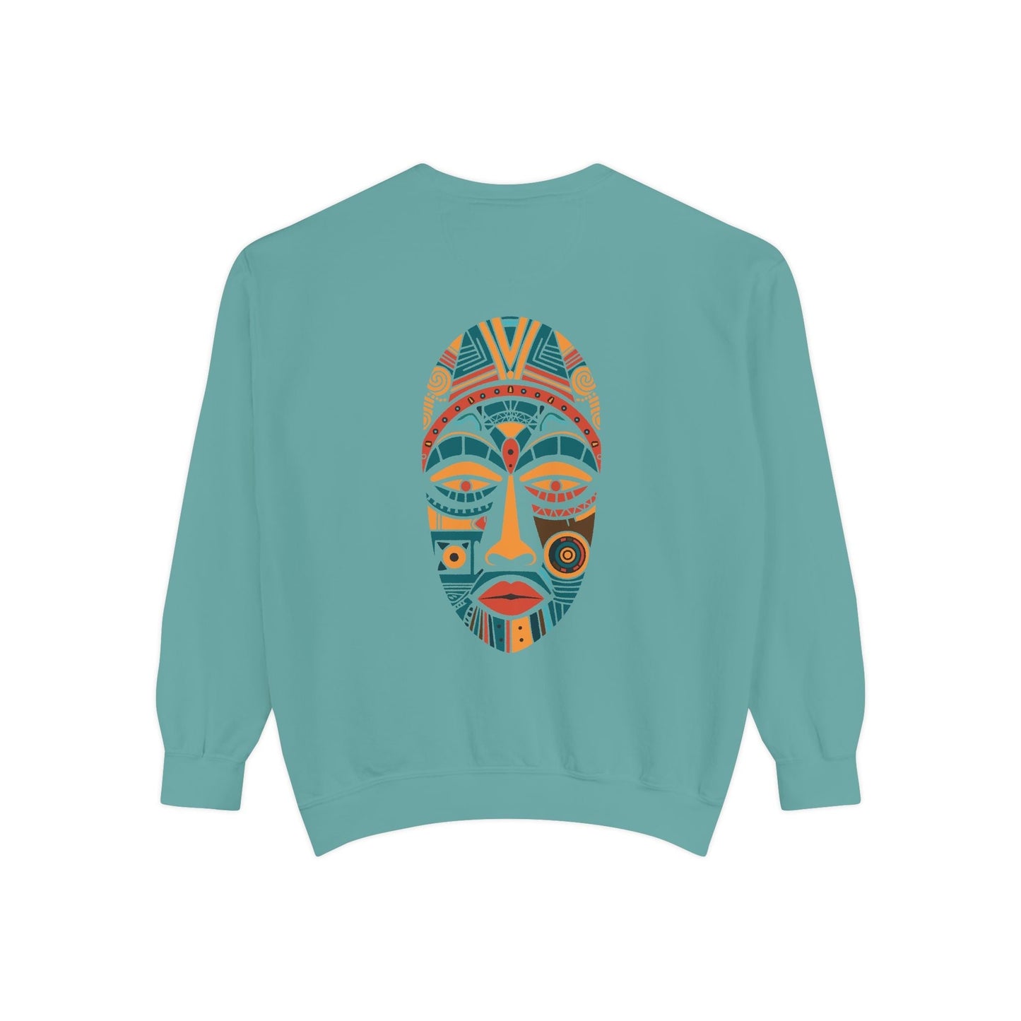 Artistic Unisex Sweatshirt with Colorful Face Design - Cozy Casual Wear for Fall Fashion and Unique Gifts - Maklenn