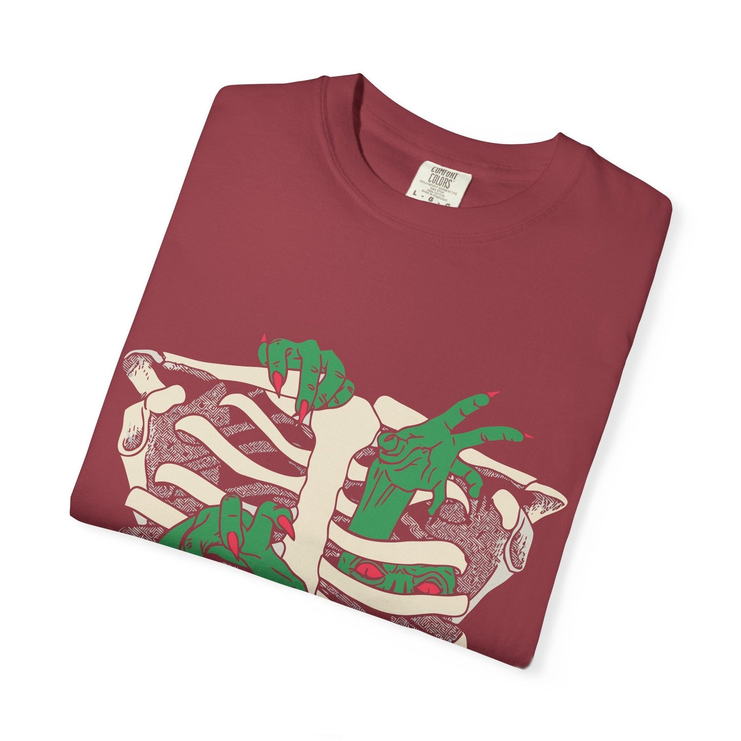 Skeleton Dino Unisex T-Shirt | Vintage Graphic Tee, Fun Gift, Casual Wear, Eco-Friendly Clothing, Halloween Apparel - Maklenn