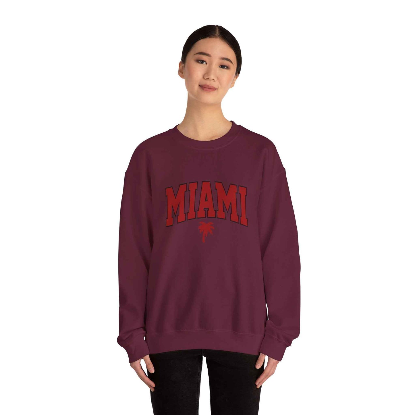 Miami Graphic Crewneck Sweatshirt, Unisex Sweatshirt, Cozy Miami Apparel, Casual Streetwear, Perfect Gift for Sport Lovers