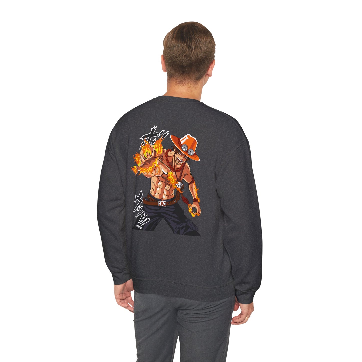 Portgas D Ace Fire Fist One Piece Streetwear – Premium Crewneck Sweatshirt | Maklenn – View 28