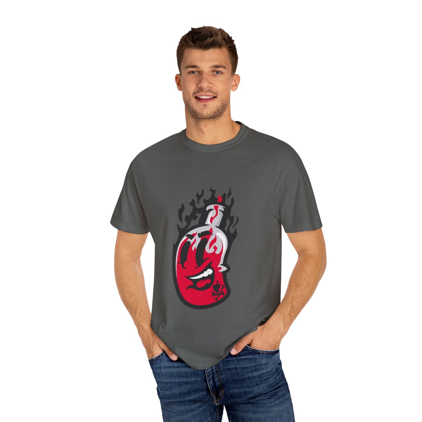Flame Graphic T-shirt for Unisex, Casual Summer Wear, Gift for Music Lovers, Vibrant Artwork Tee, Trendy Fashion Top Printify