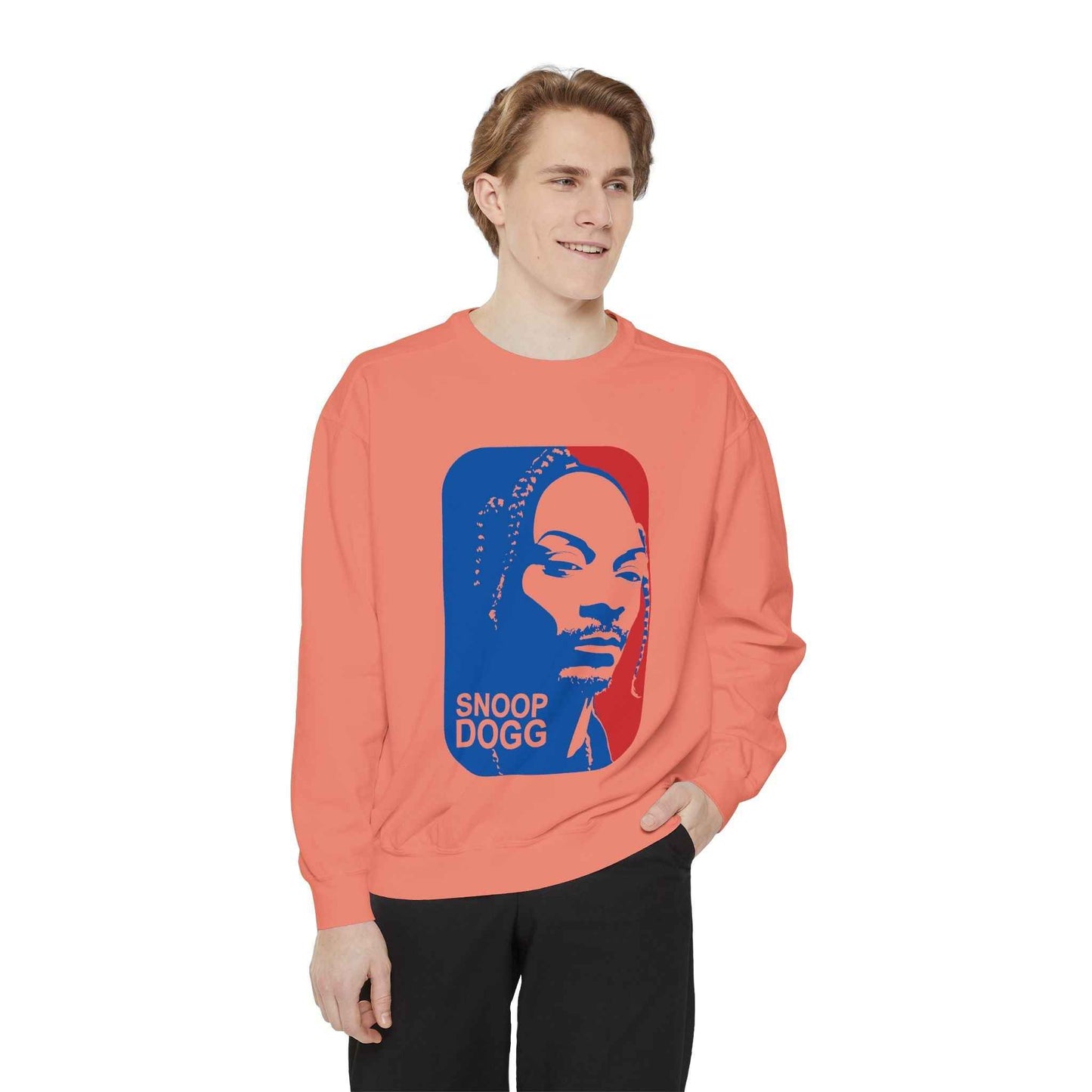 Snoop Dogg Inspired Unisex Garment-Dyed Sweatshirt - Hip Hop Style, Retro Fashion, Streetwear, Gift for Music Lovers, Cozy Apparel