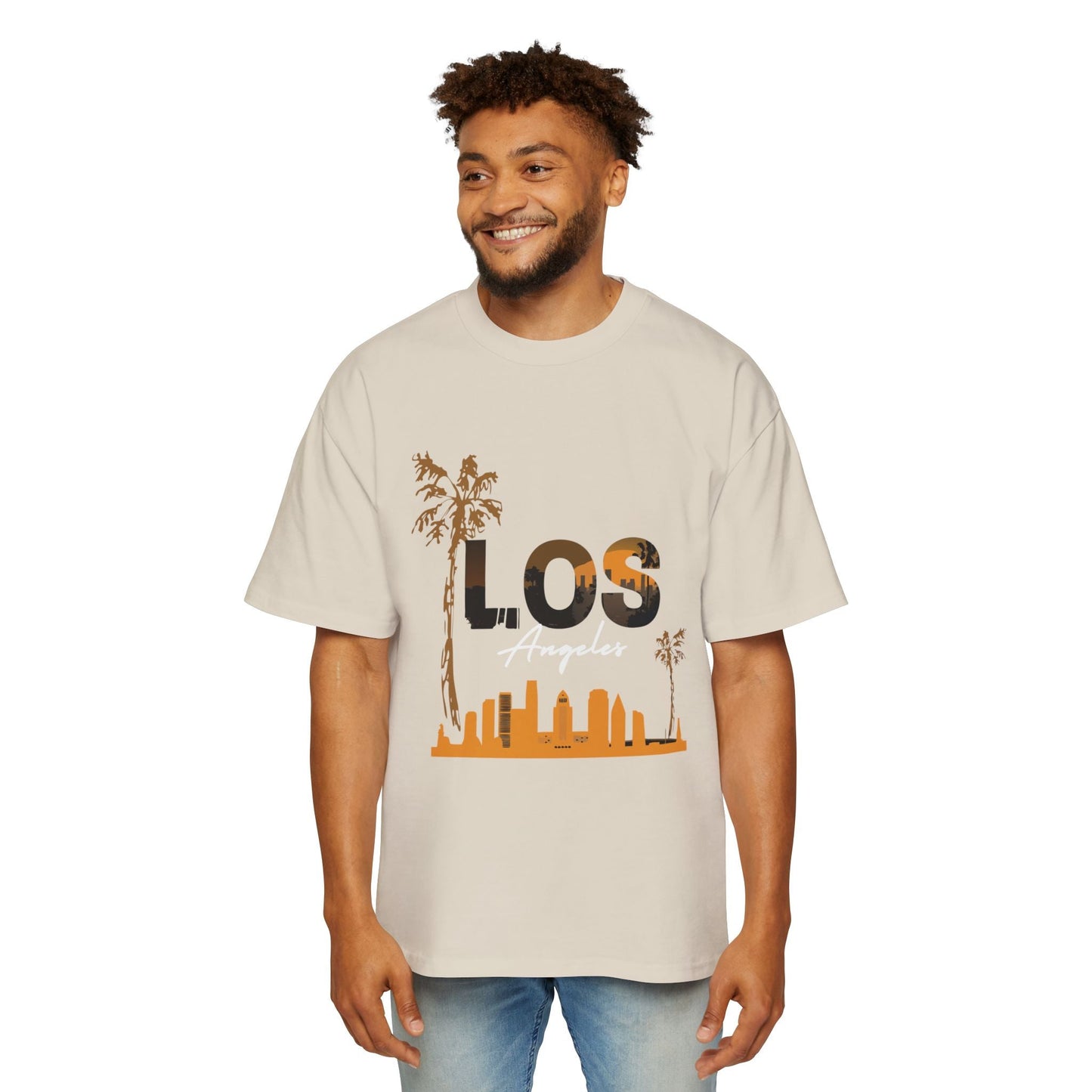 LA Oversized Tee - Casual Urban Wear, Gift for Him, Street Style, Summer Vibes, Travel Outfit, Comfortable Daily Wear - Maklenn