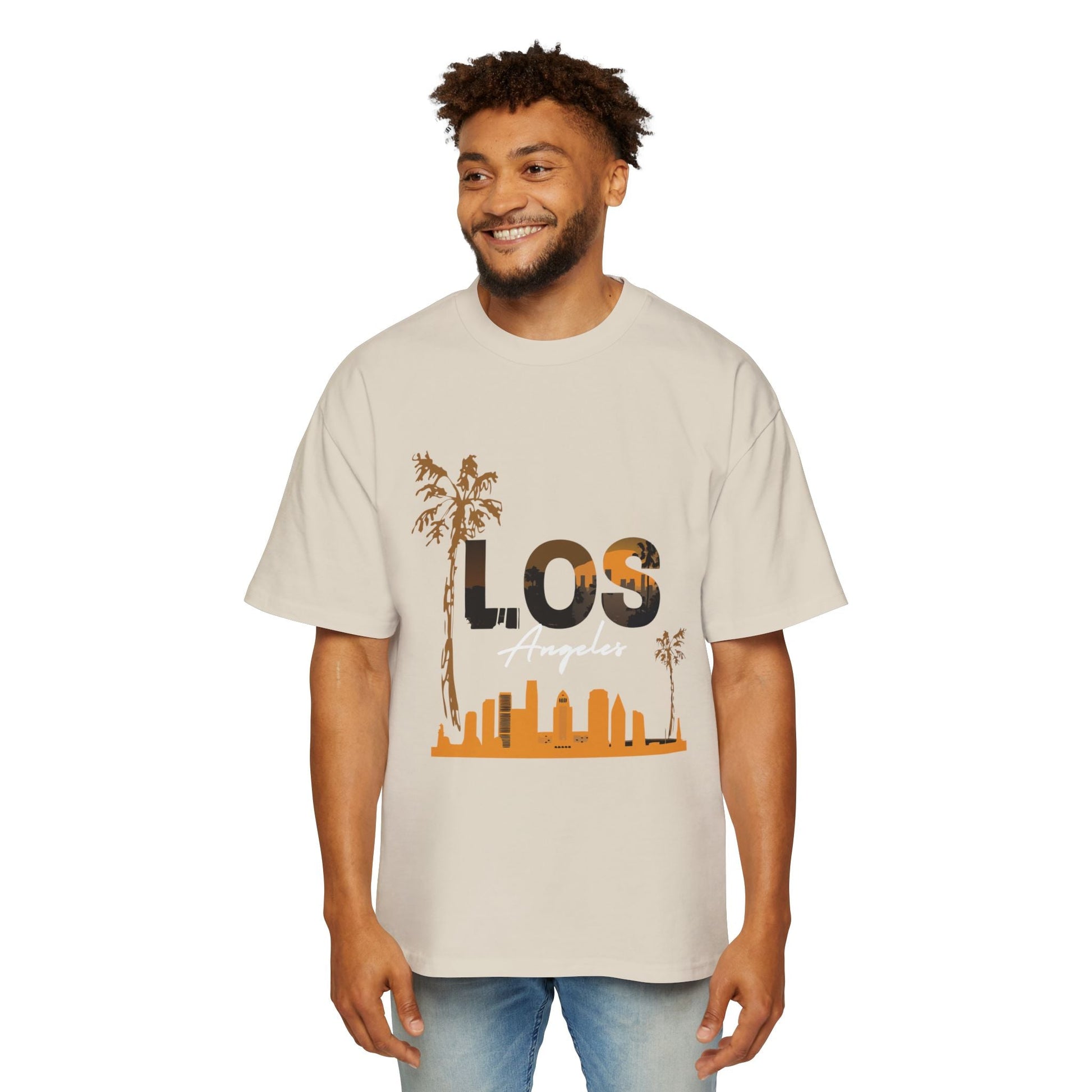 LA Oversized Tee - Casual Urban Wear, Gift for Him, Street Style, Summer Vibes, Travel Outfit, Comfortable Daily Wear - Maklenn
