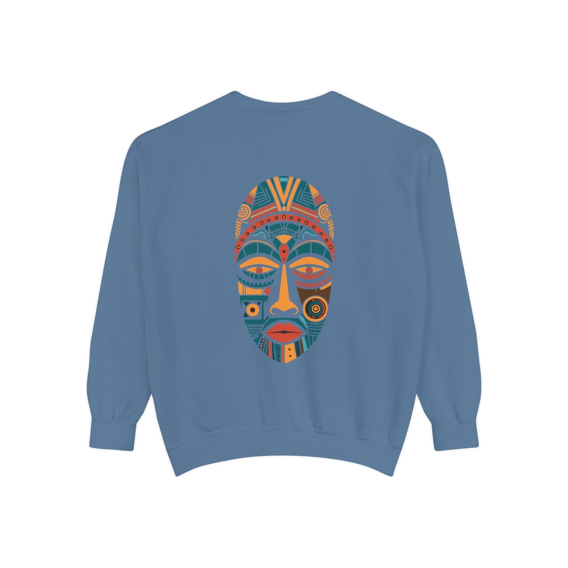 Artistic Unisex Sweatshirt with Colorful Face Design - Cozy Casual Wear for Fall Fashion and Unique Gifts - Maklenn